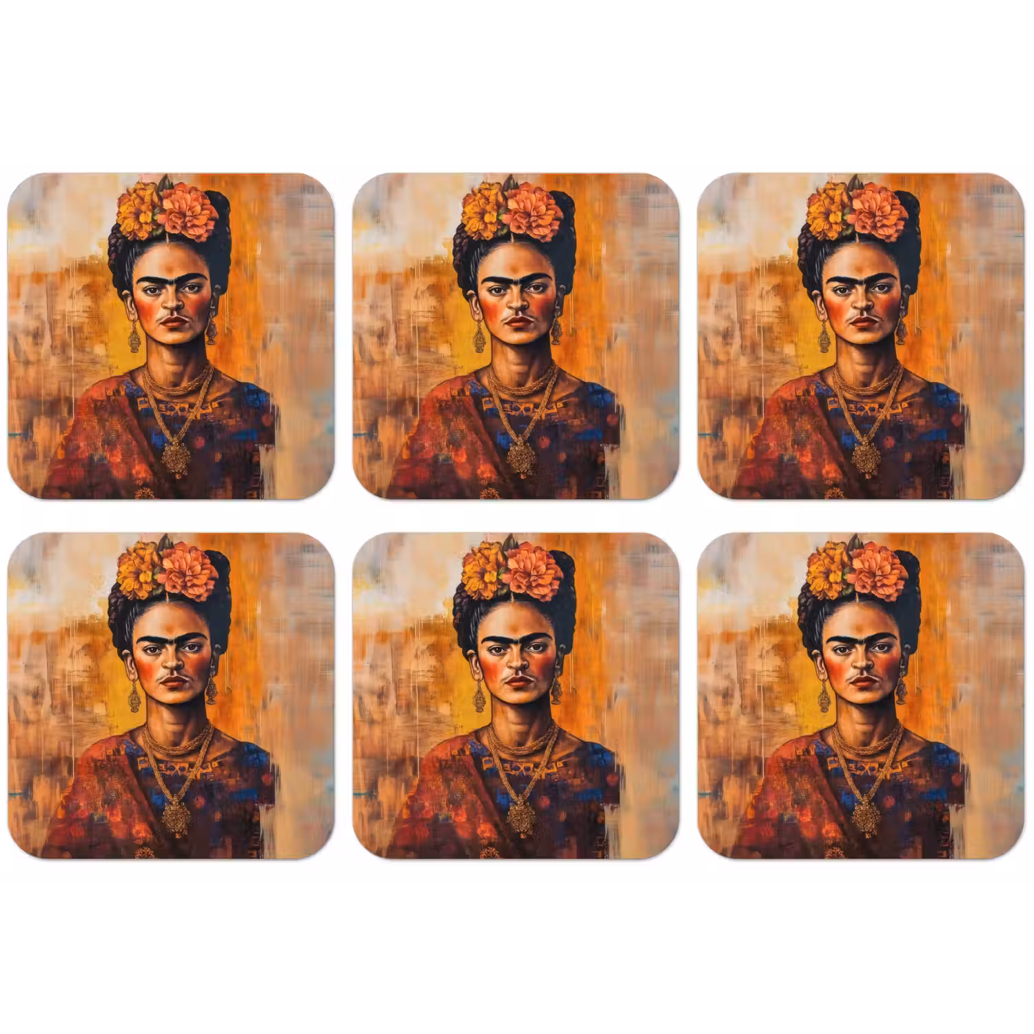 Portret - Sieraden - Schilderachtig onderzetter kurk middel -zkaufland3dotto