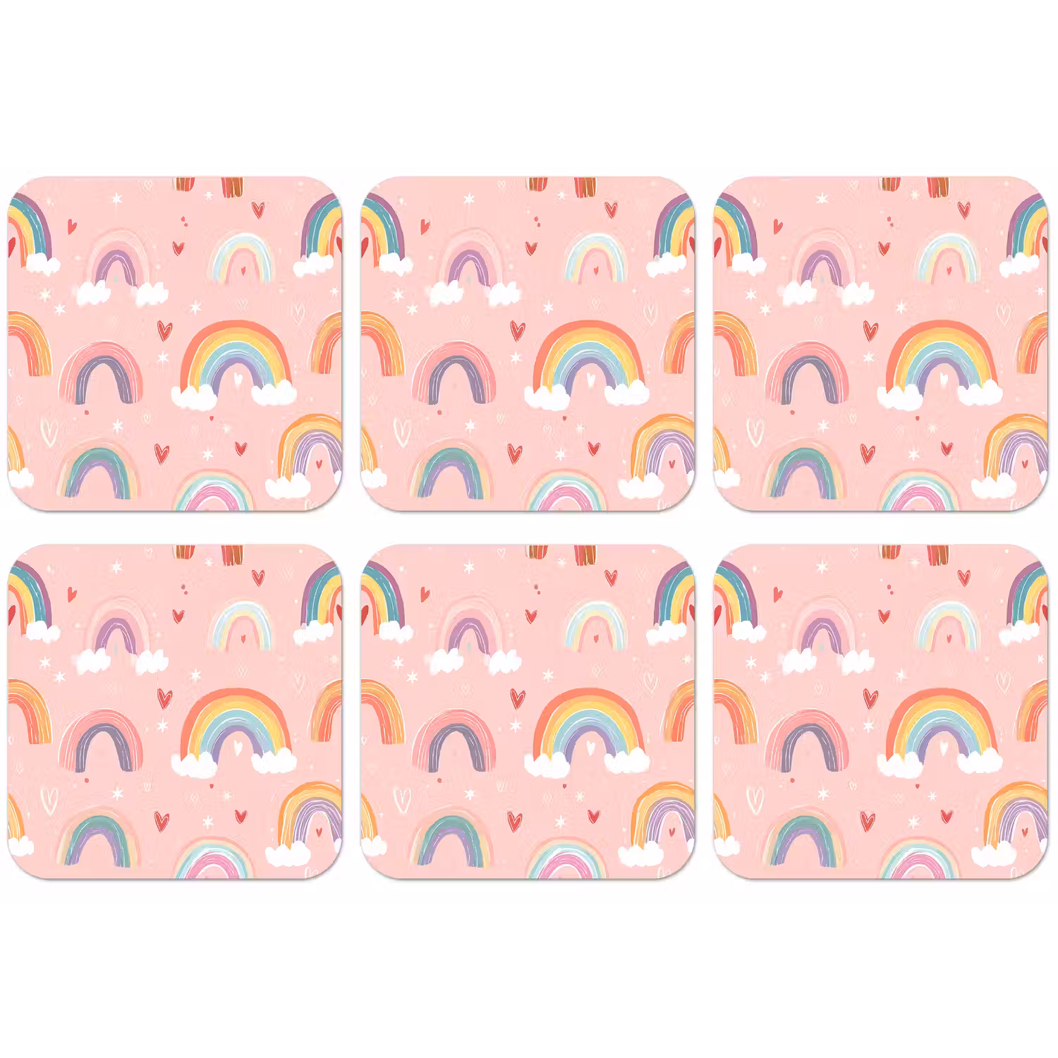Regenboog - Patroon - Pastel onderzetter kurk middel -zkaufland3dotto