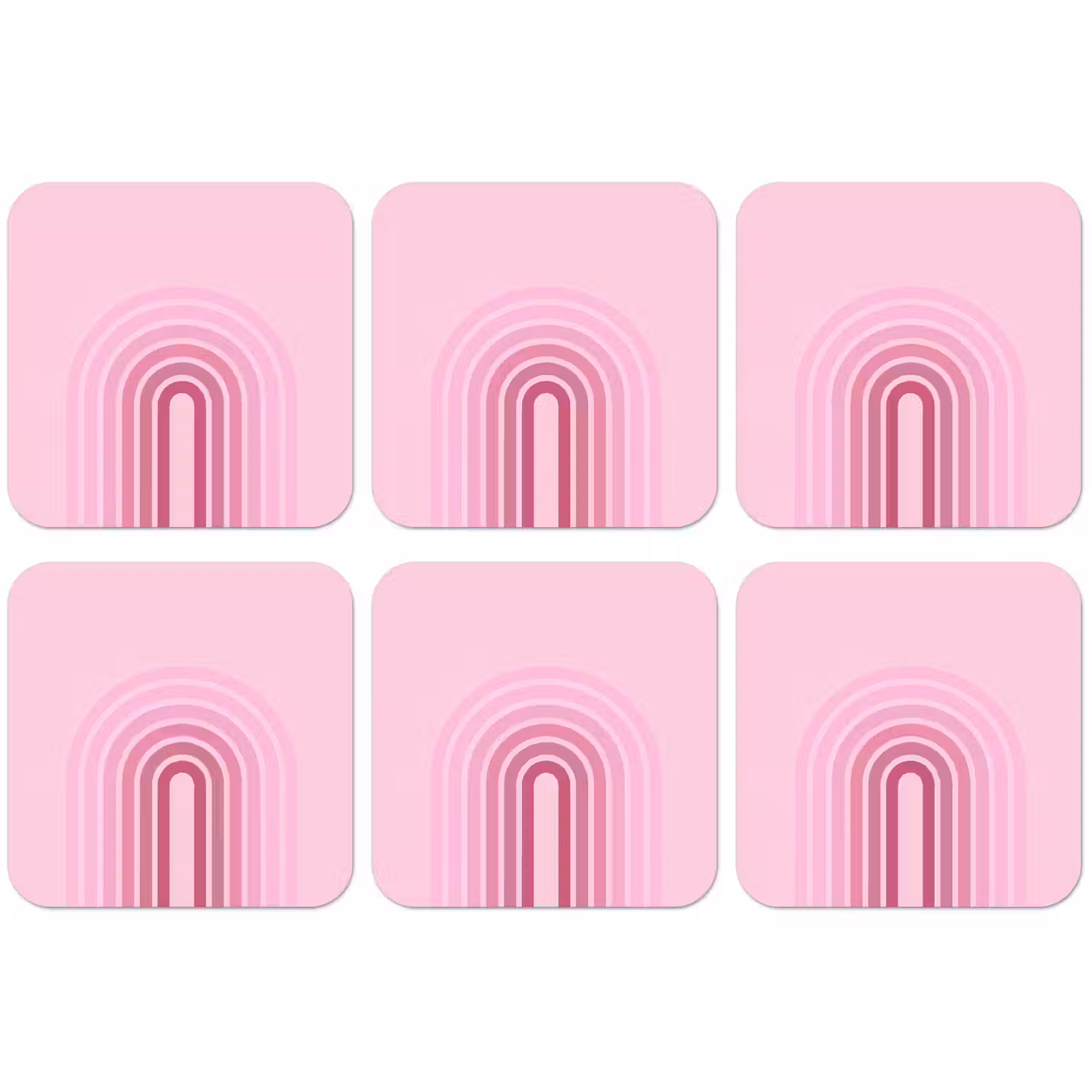 Regenboog - Roze - Abstract - Modern - Minimalistisch onderzetter kurk middel -zkaufland3dotto