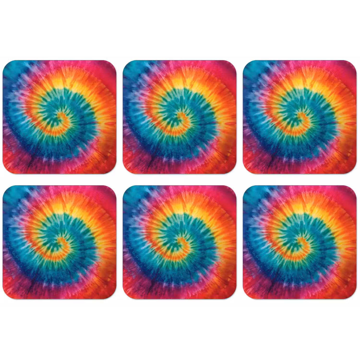 Regenboogkleuren - Tie dye - onderzetter kurk middel -zkaufland3dotto