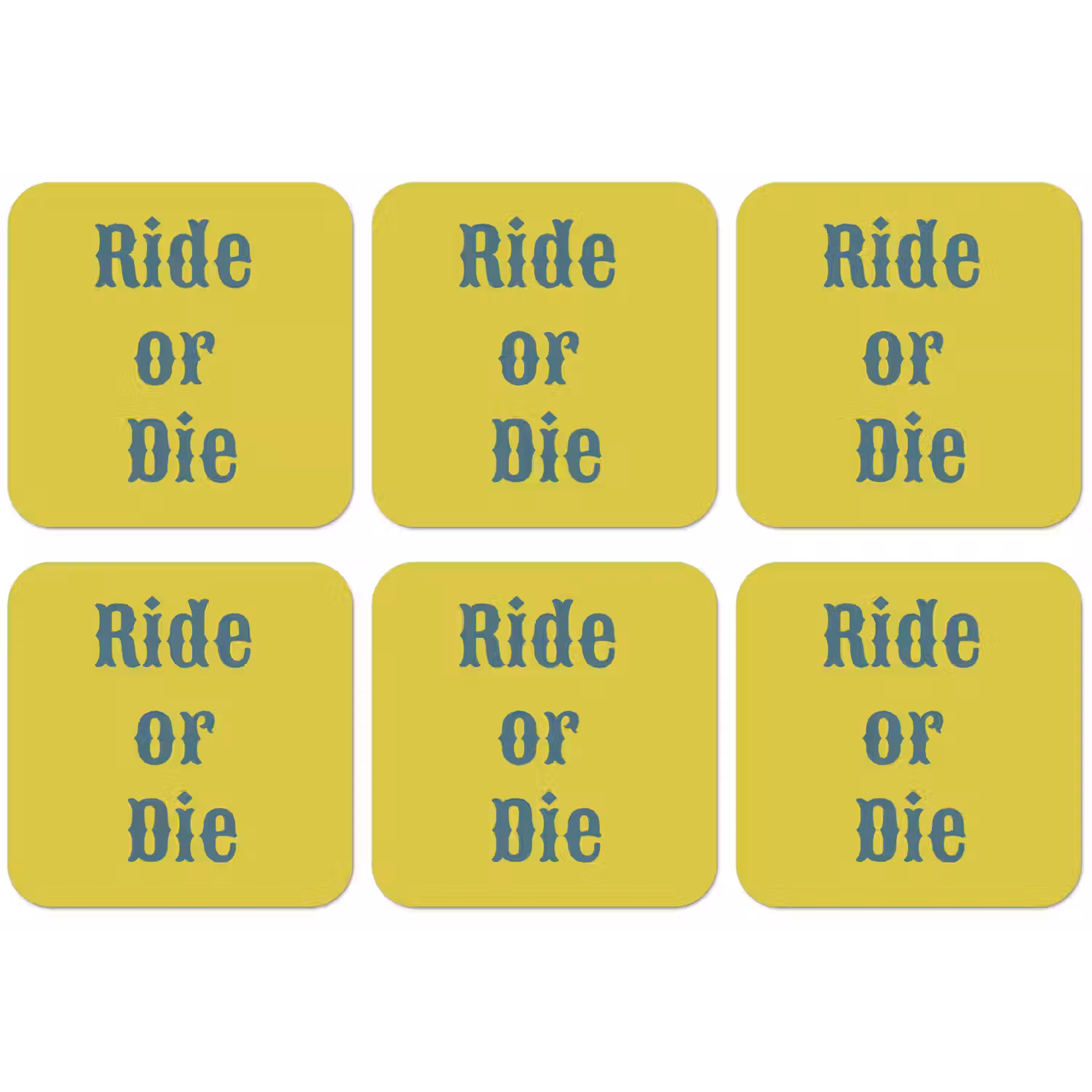 Ride or die - Geel - Blauw onderzetter kurk middel -zkaufland3dotto