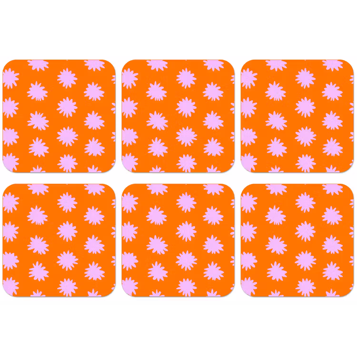 Retro - Bloemen - Oranje onderzetter kurk middel 366 -zkaufland3dotto