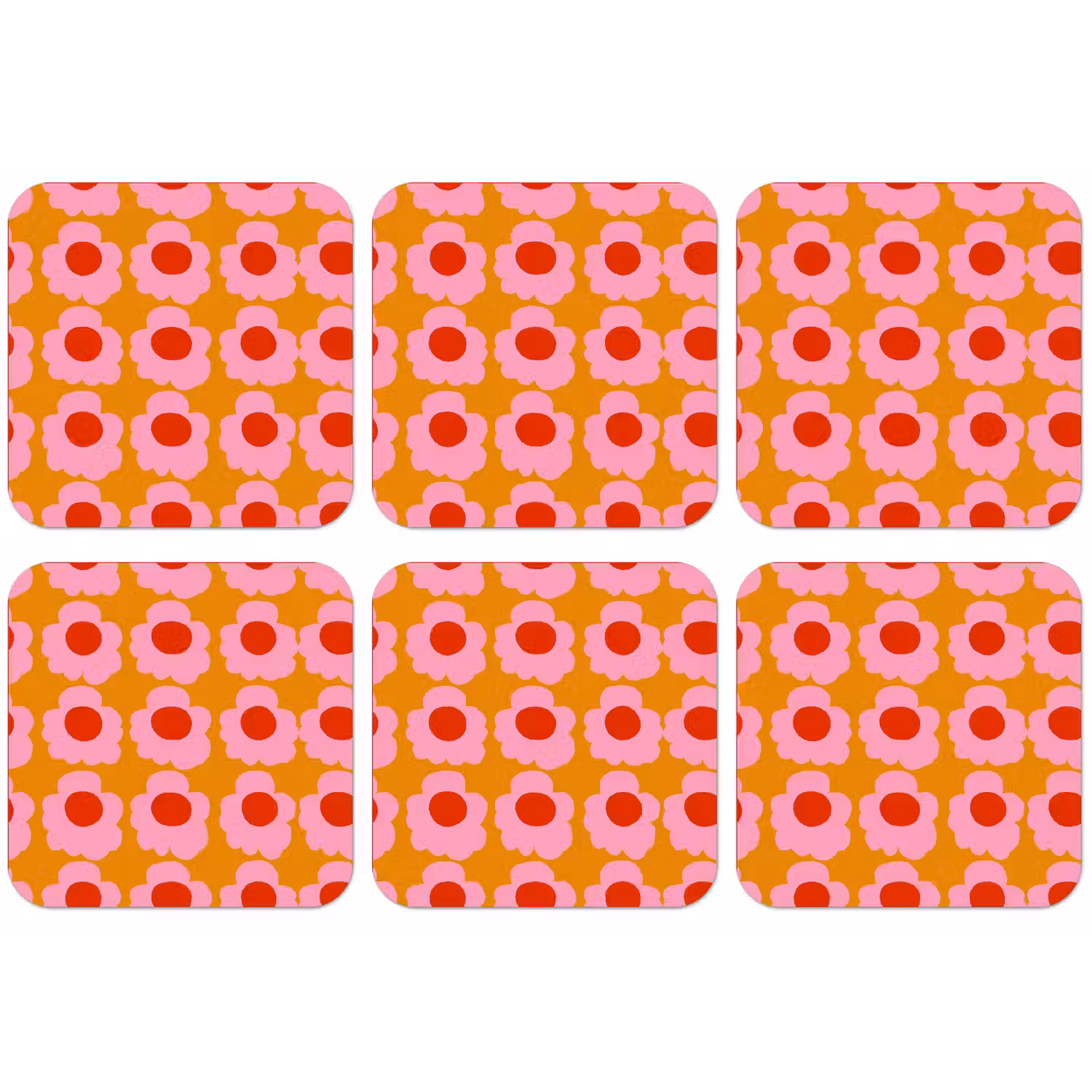 Retro - Bloemen - Roze onderzetter kurk middel 366 -zkaufland3dotto