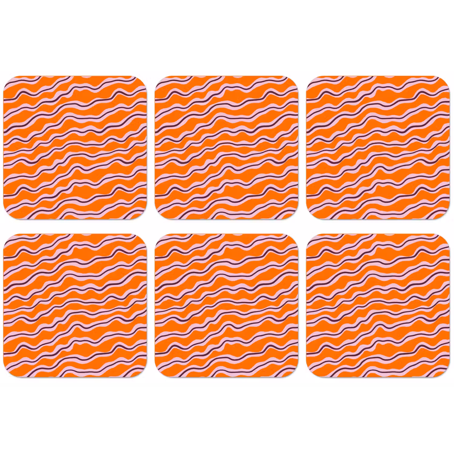 Retro - Golvend - Oranje onderzetter kurk middel 366 -zkaufland3dotto
