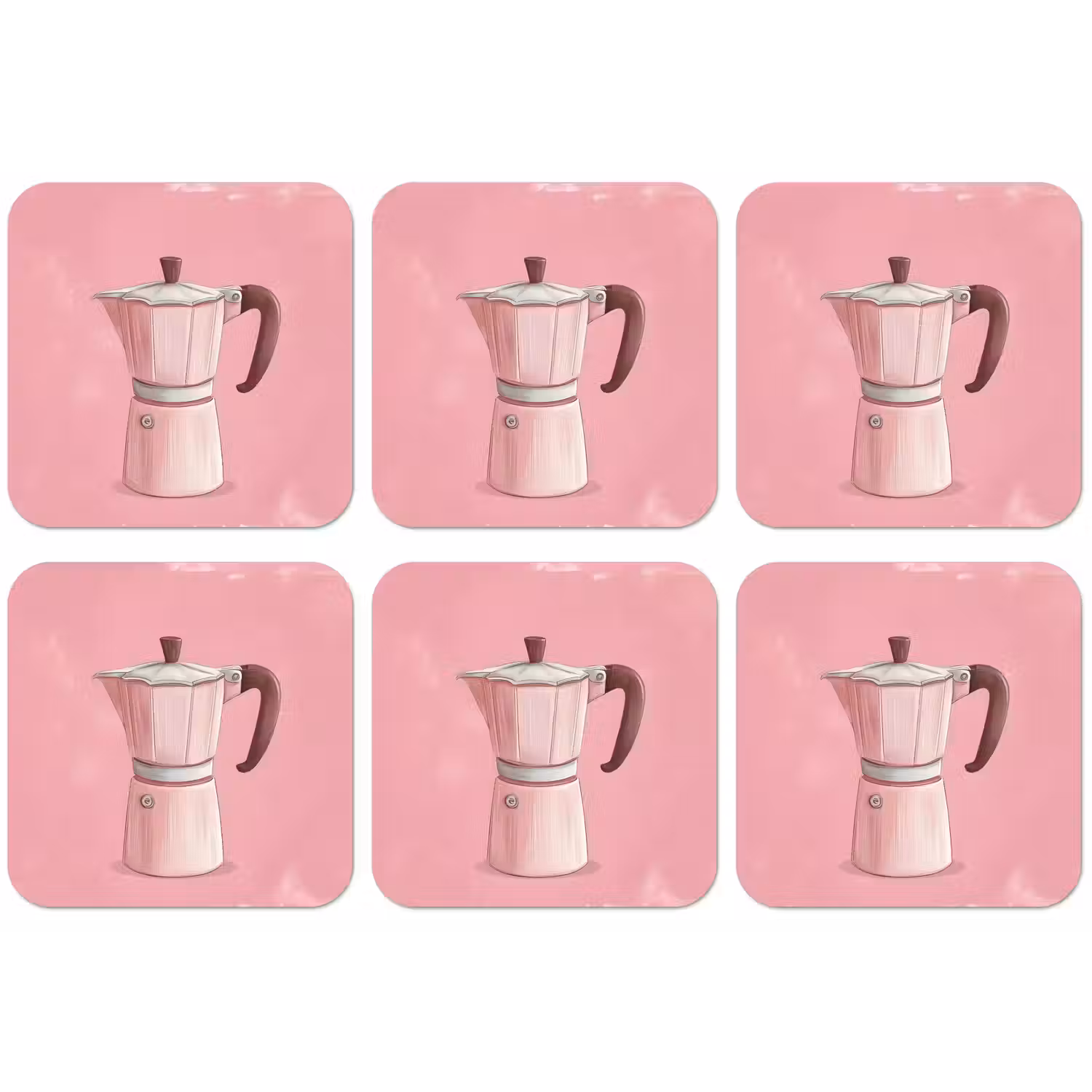 Roze - Mokkapot - Illustratie - Koffie onderzetter kurk middel -zkaufland3dotto