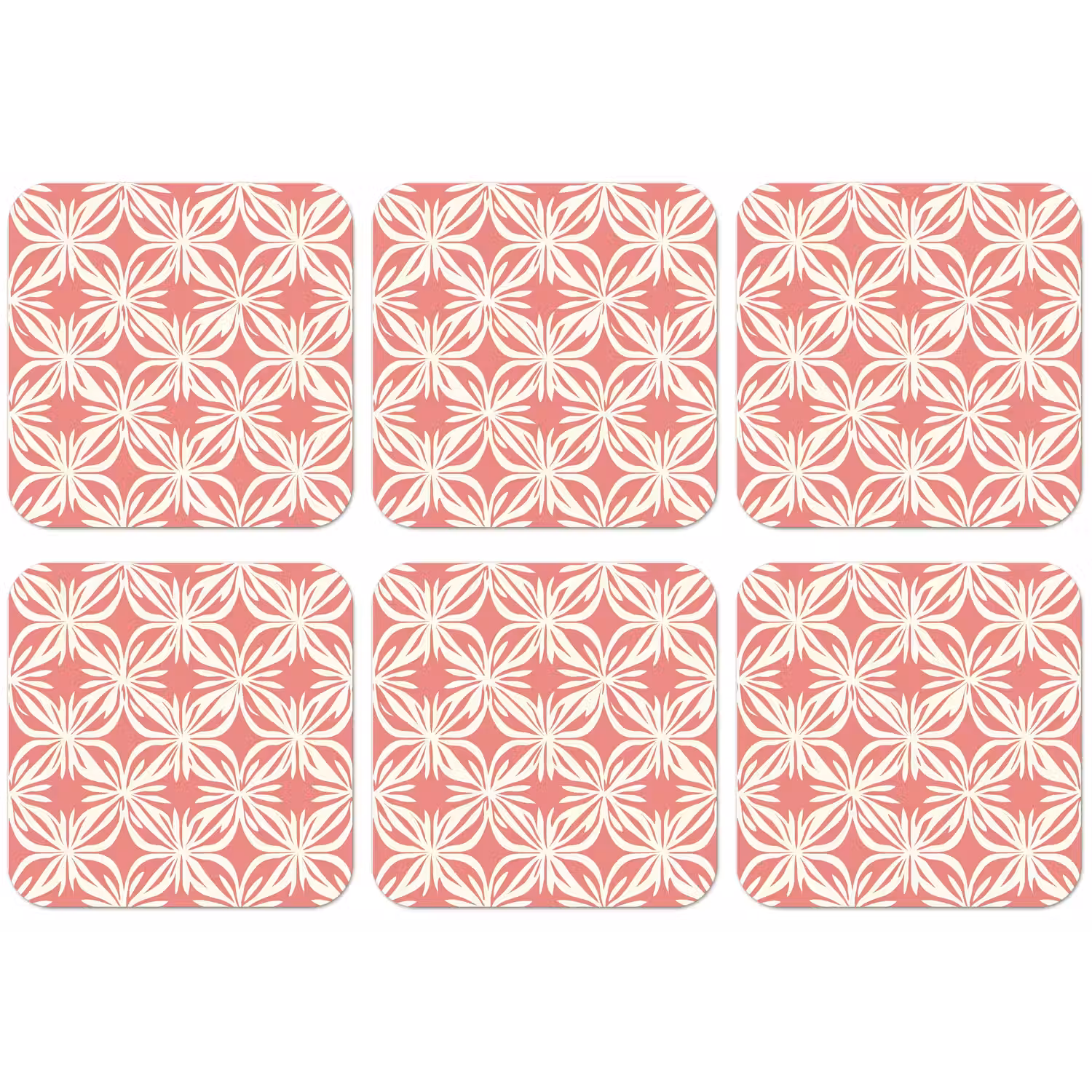 Roze - Bloemenmotief - Wit - Modern onderzetter kurk middel 366 -zkaufland3dotto
