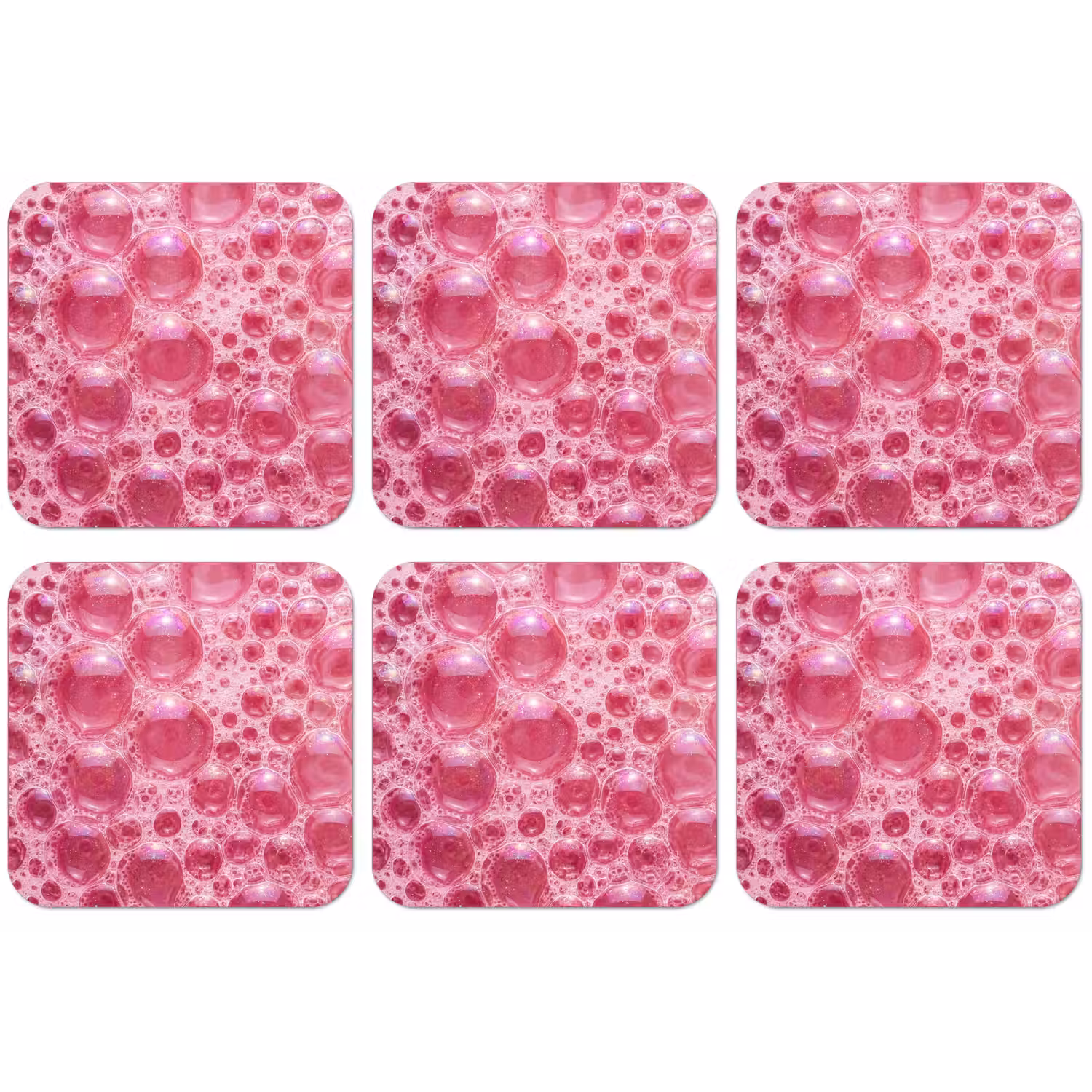 Roze - Schuim - Bubbels onderzetter kurk middel -zkaufland3dotto