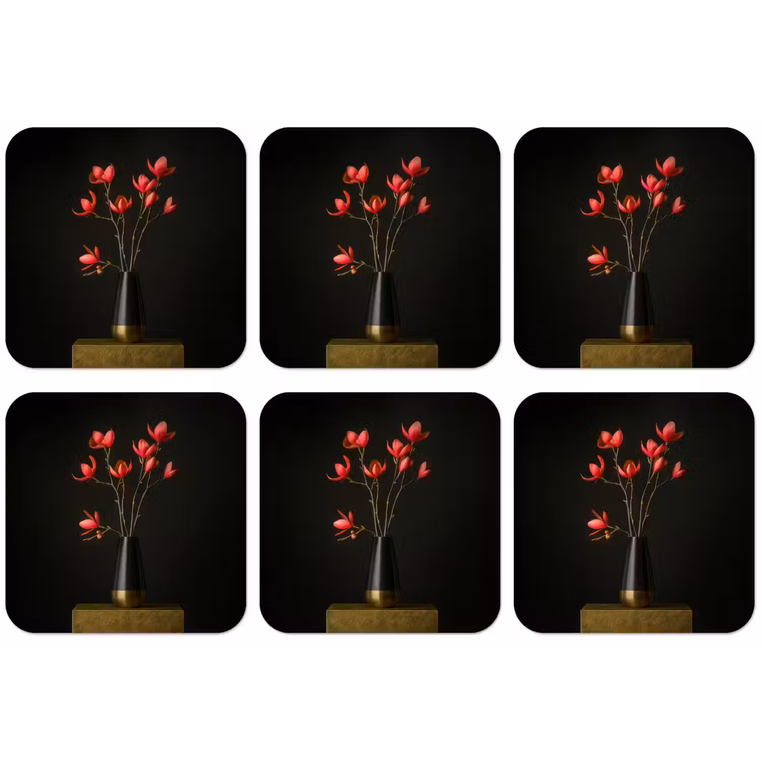 Rode - Bloemen - Vaas onderzetter kurk middel -zkaufland3dotto
