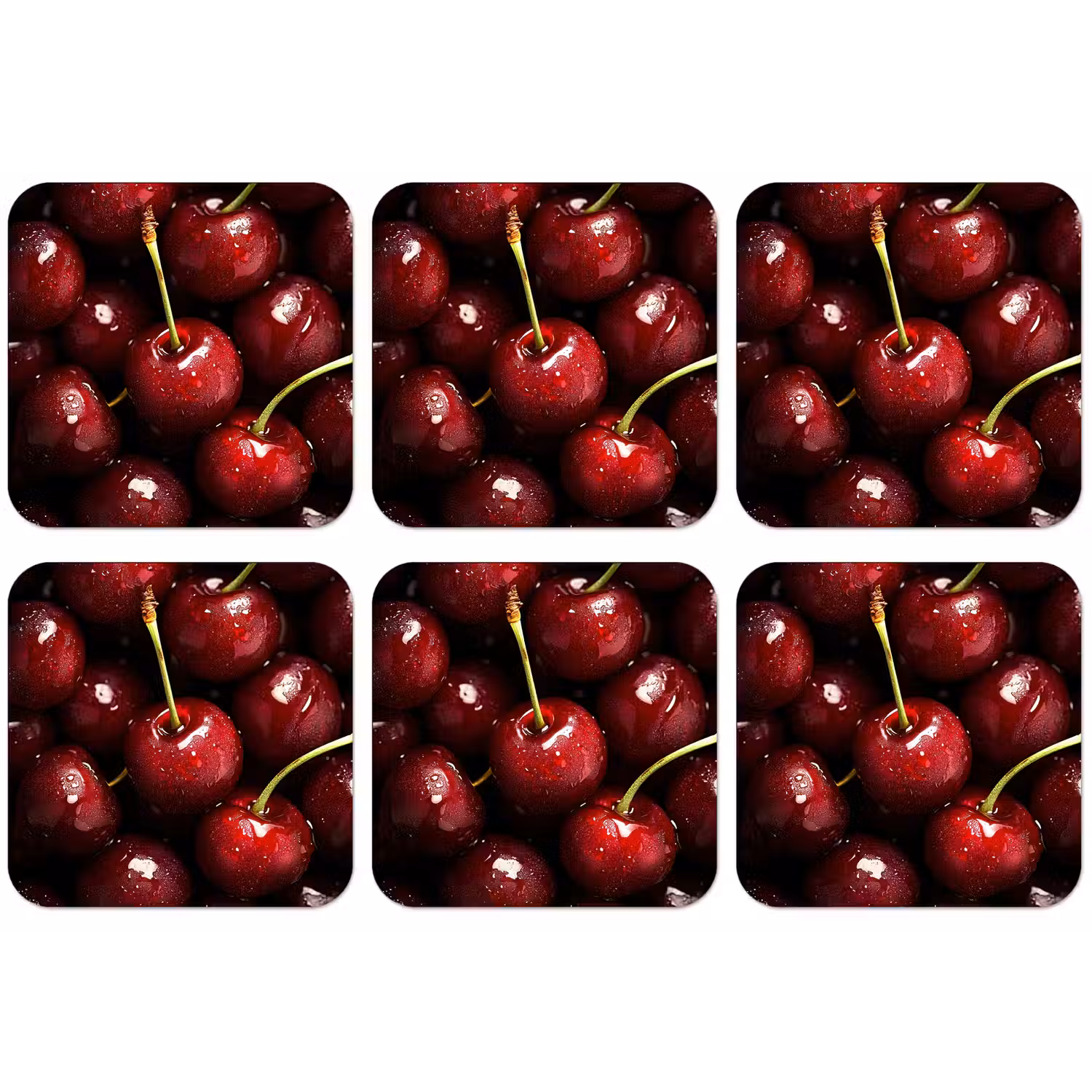 Rood - Fruit - Kersen onderzetter kurk middel -zkaufland3dotto