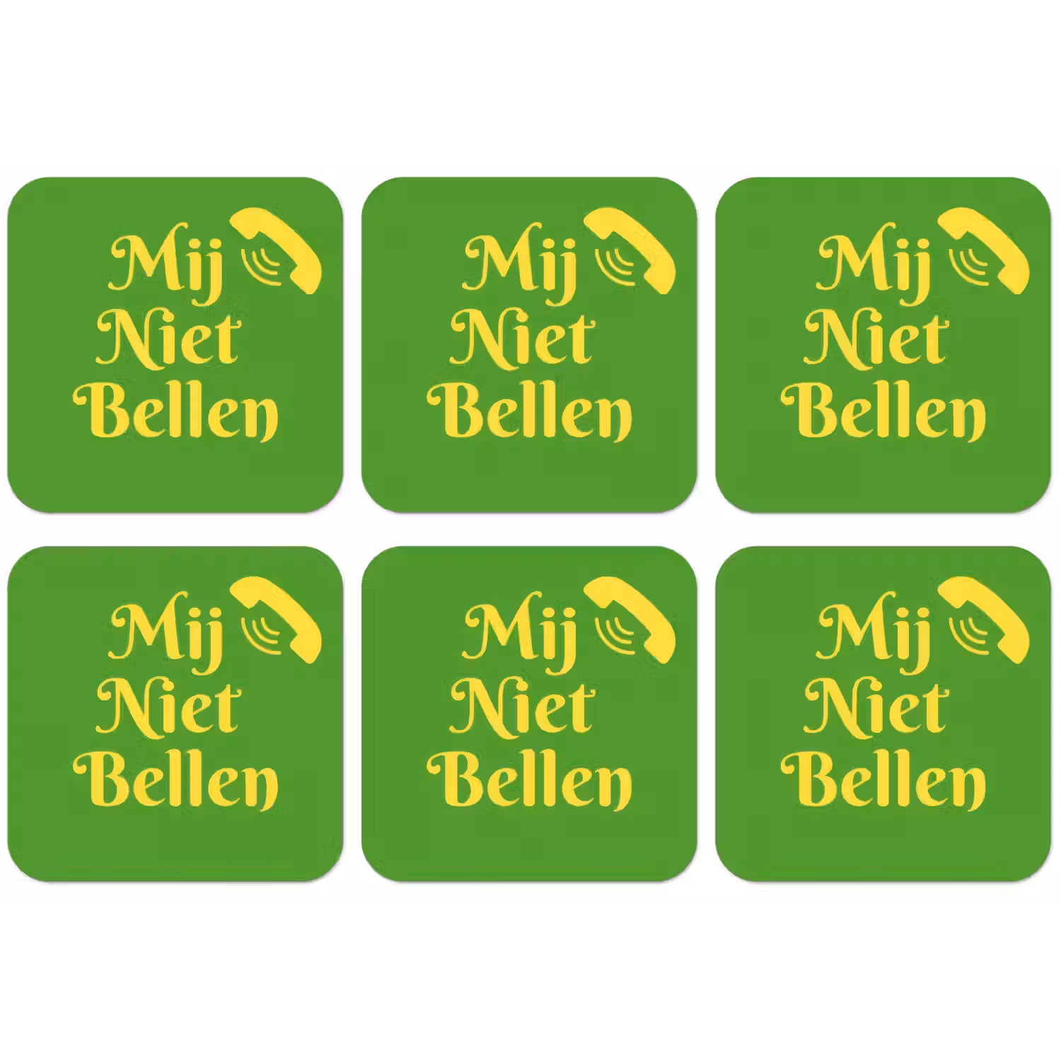 Mij niet bellen - Telefoon - Groen onderzetter kurk middel -zkaufland3dotto