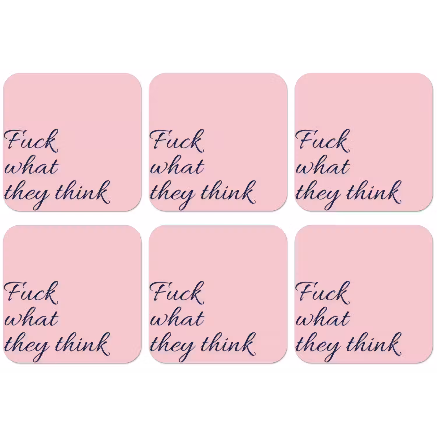Fuck what they think - Roze - Minimalistisch onderzetter kurk middel -zkaufland3dotto