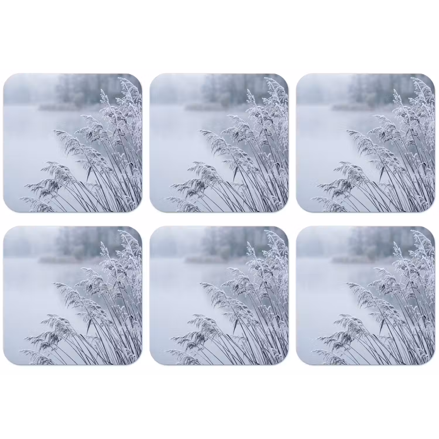 Riet - Bevroren - Winter - Natuur onderzetter kurk middel -zkaufland3dotto