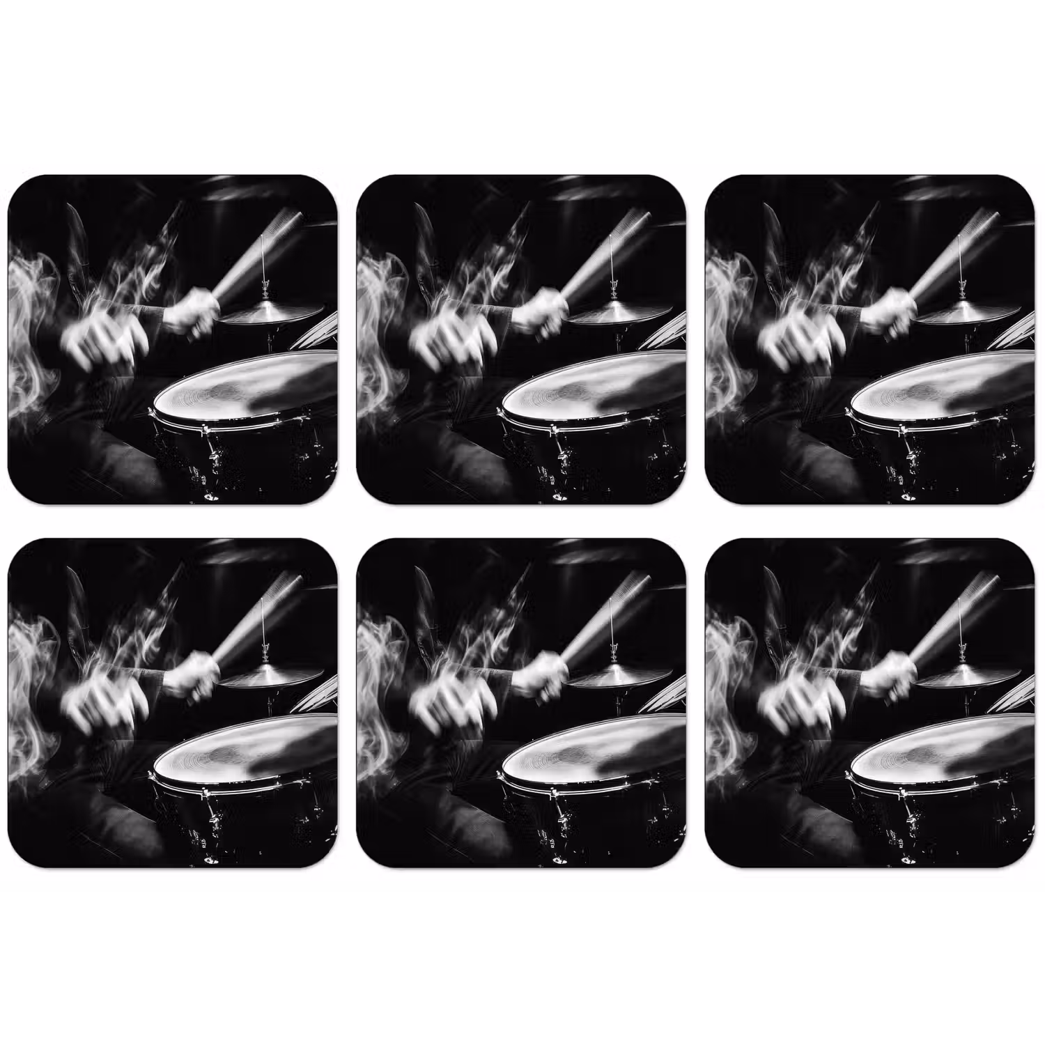 Drummer - Zwart - Drumstel onderzetter kurk middel -zkaufland3dotto