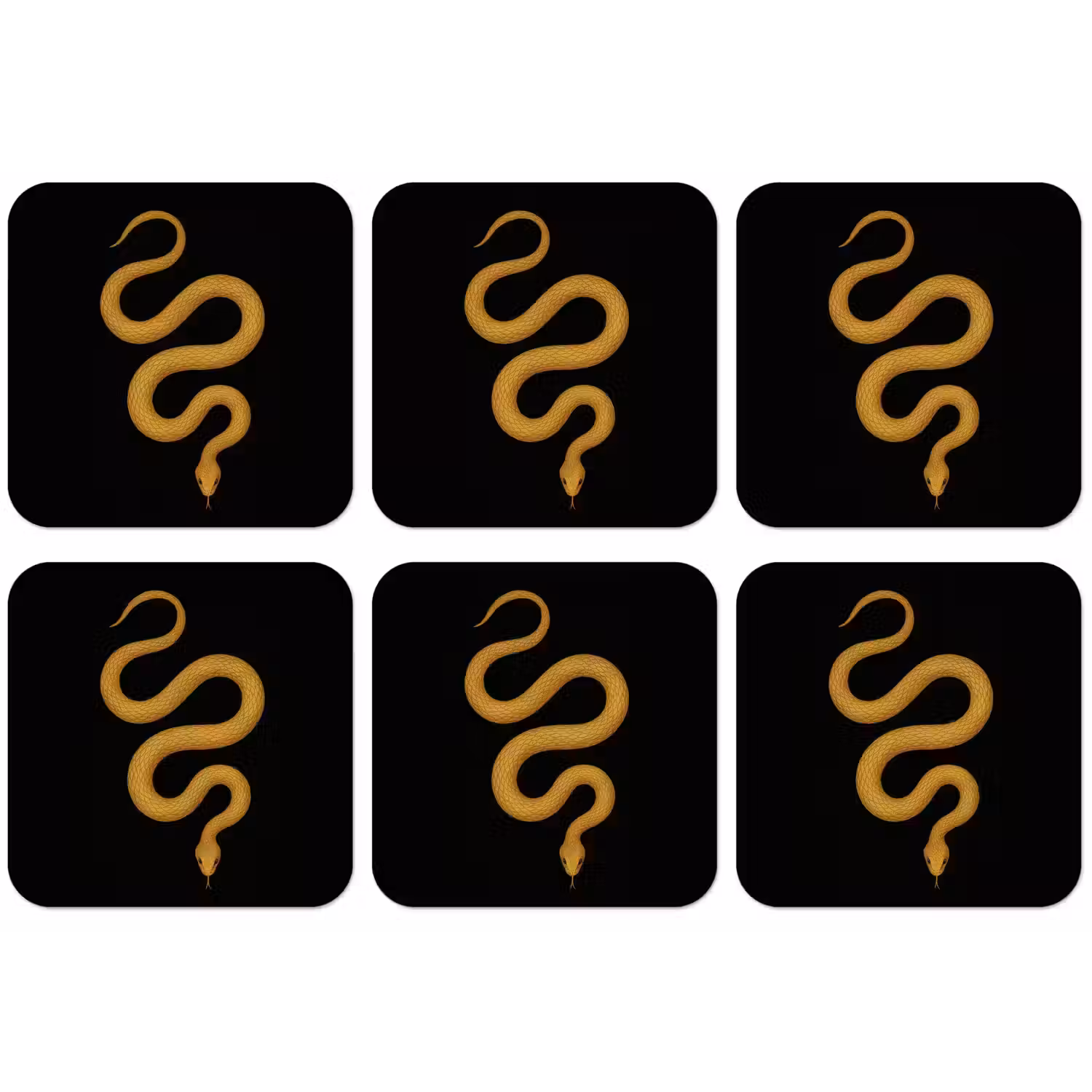 Slang - Minimalistisch - Goud onderzetter kurk middel -zkaufland3dotto