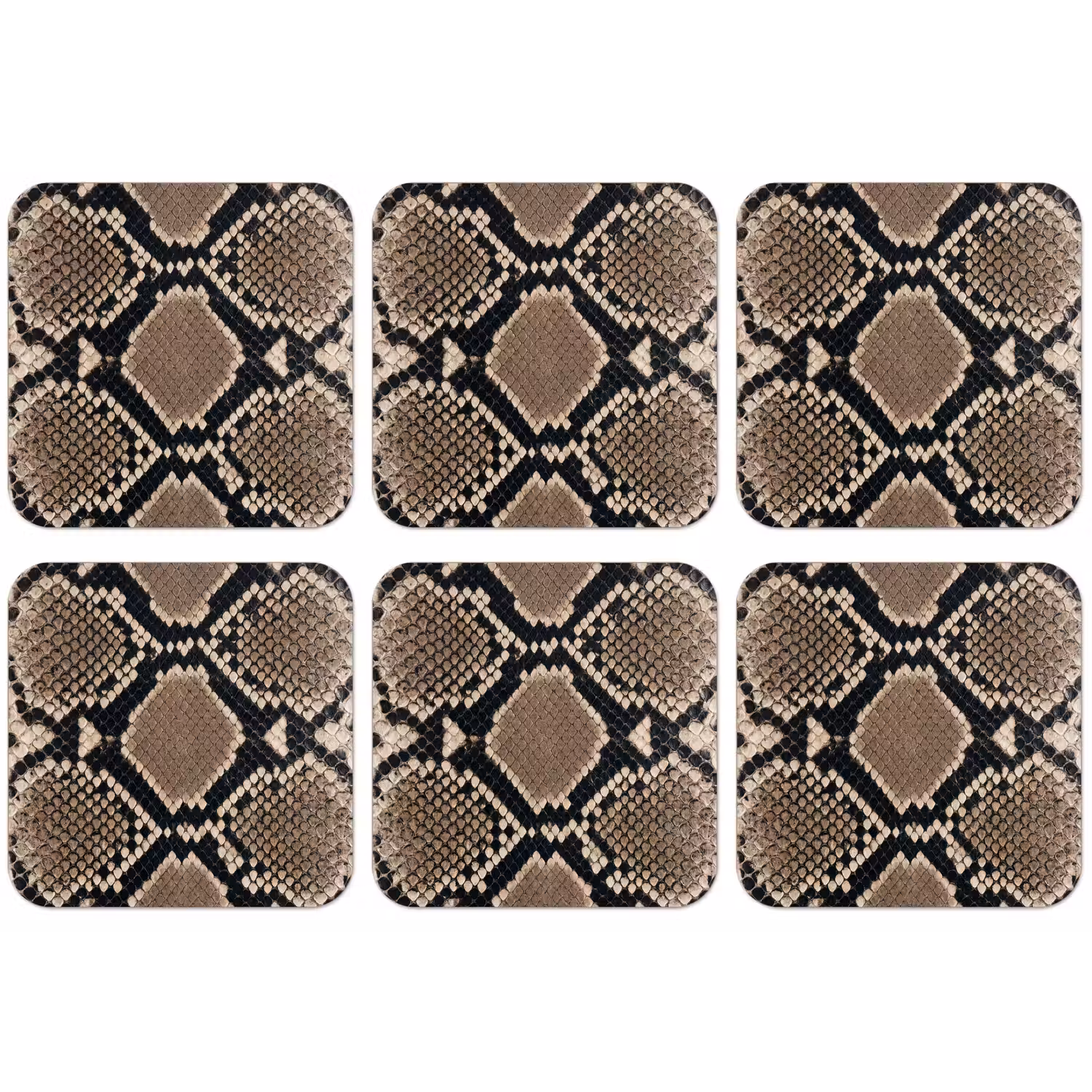 Slangenprint - Python - Bruin onderzetter kurk middel -zkaufland3dotto