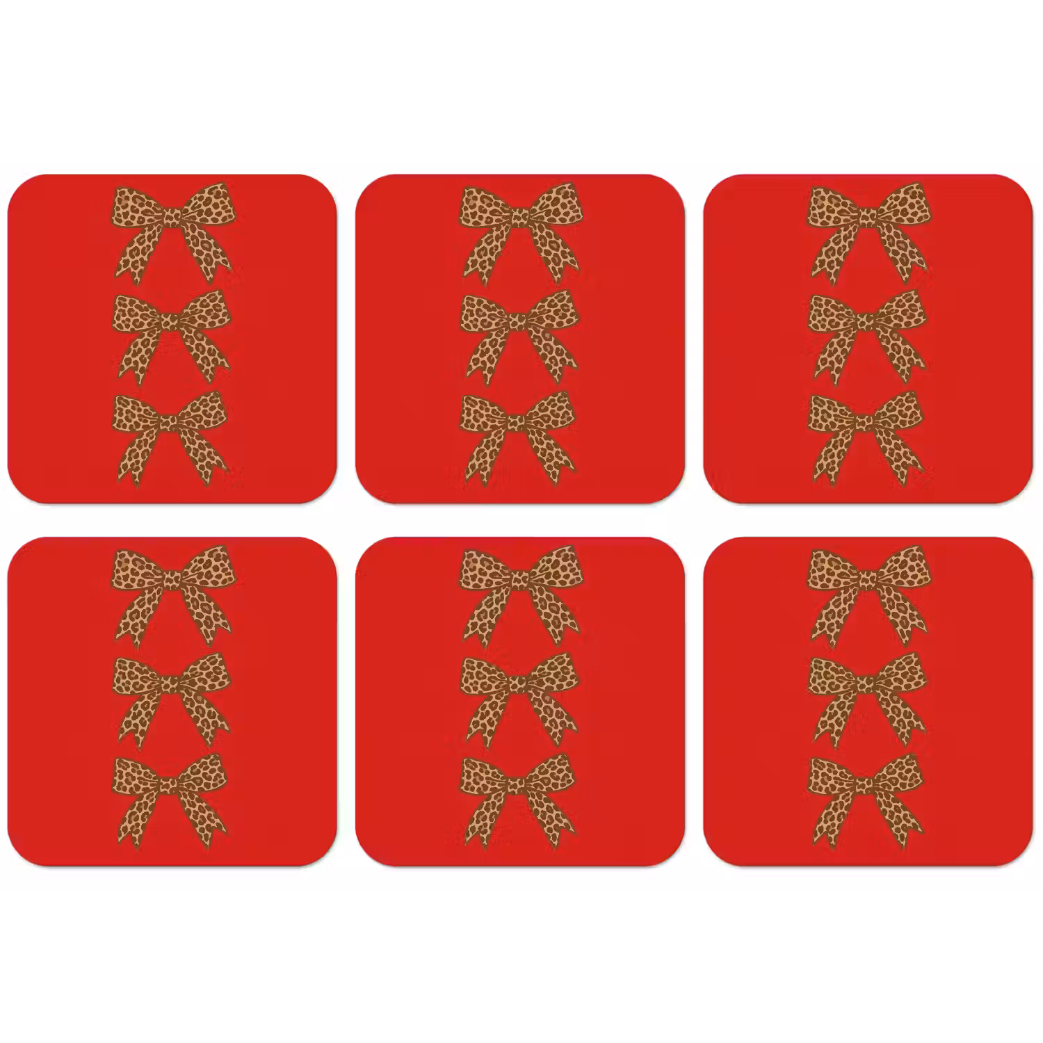 Strikken - Panterprint - Rood onderzetter kurk middel -zkaufland3dotto