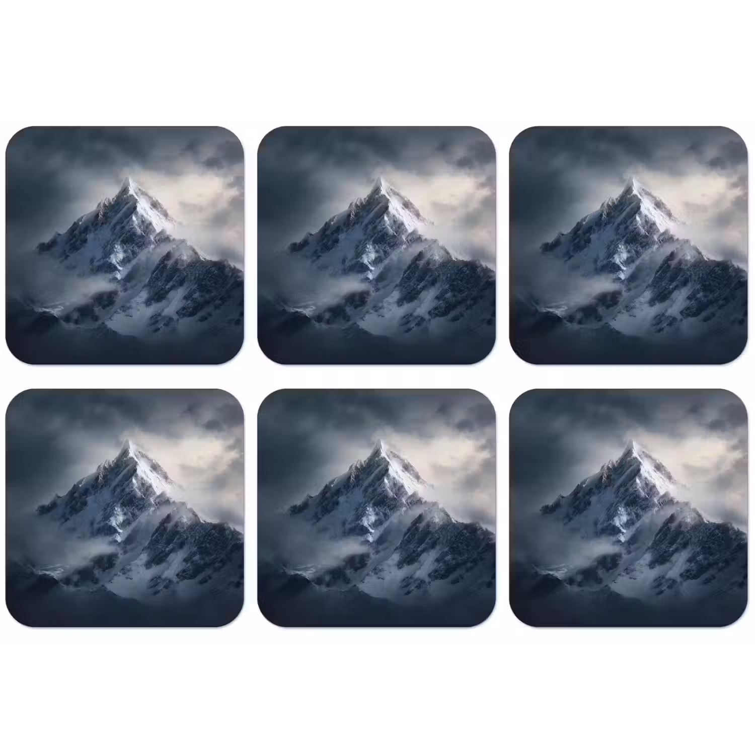 Sneeuw - Berg - Wolken onderzetter kurk middel -zkaufland3dotto