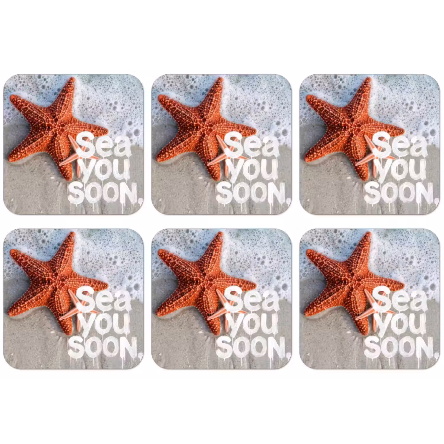 Sea you soon - Zeester - Zee onderzetter kurk middel -zkaufland3dotto