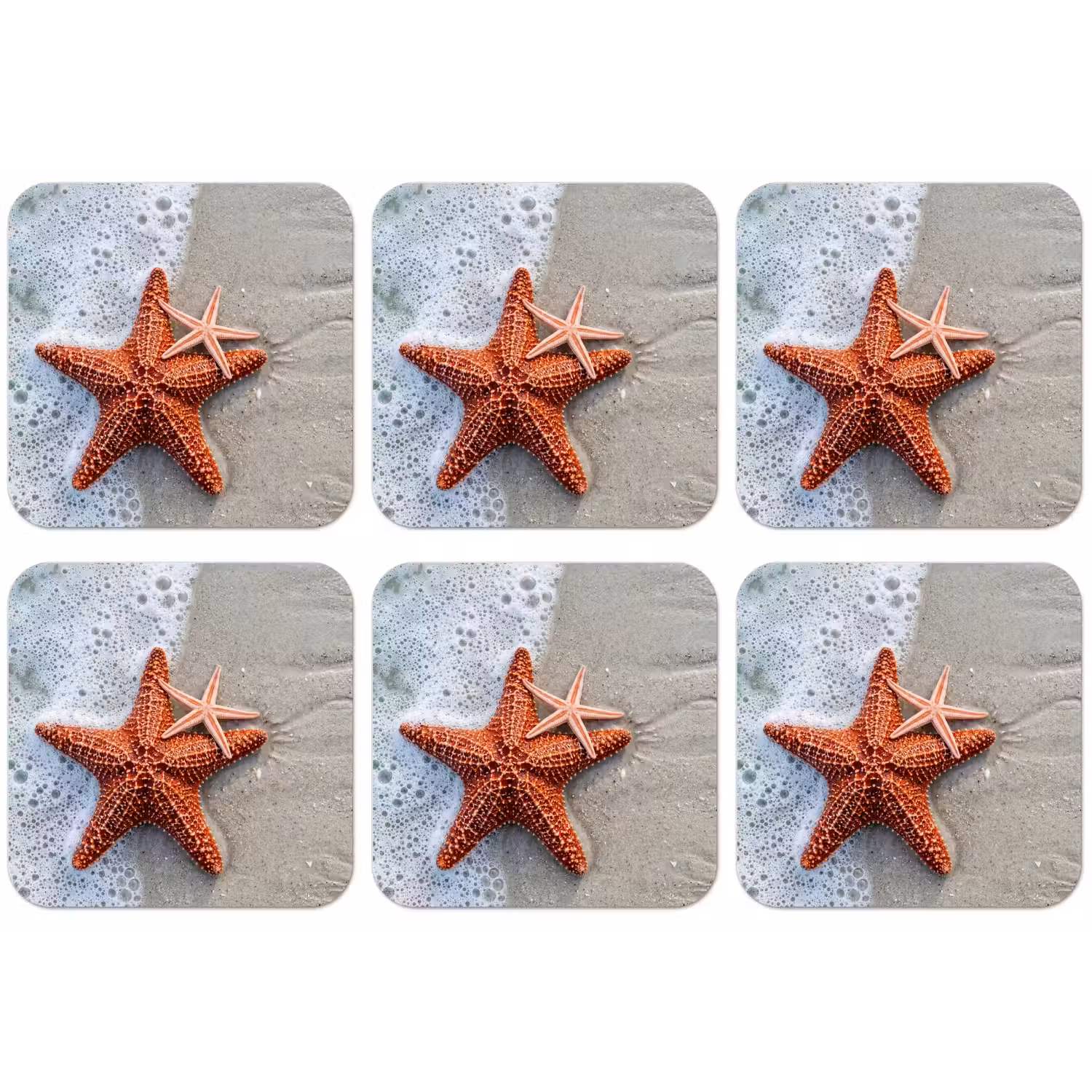 Zeester - Strand - Zee onderzetter kurk middel -zkaufland3dotto