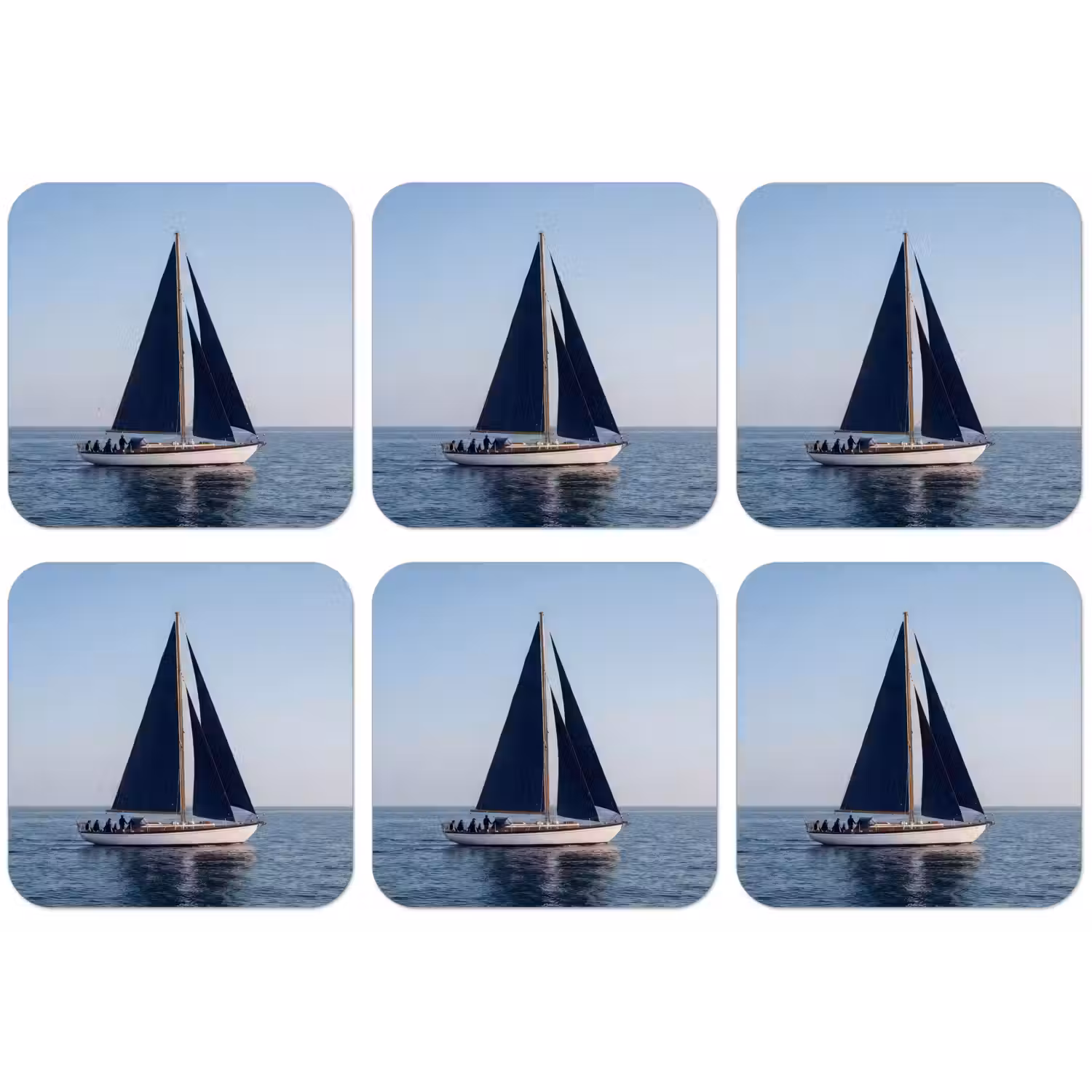 Zeilboot - Zee - Blauw onderzetter kurk middel -zkaufland3dotto