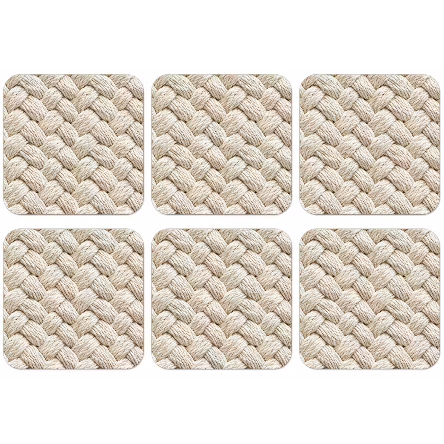 Touw - Gebreid - Beige onderzetter kurk middel 366 -zkaufland3dotto