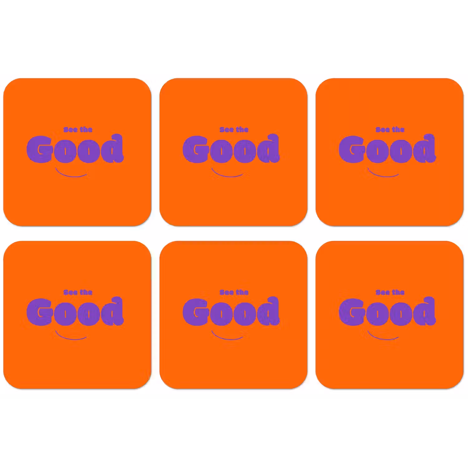 See the good - Paars - Oranje - Smiley onderzetter kurk middel -zkaufland3dotto