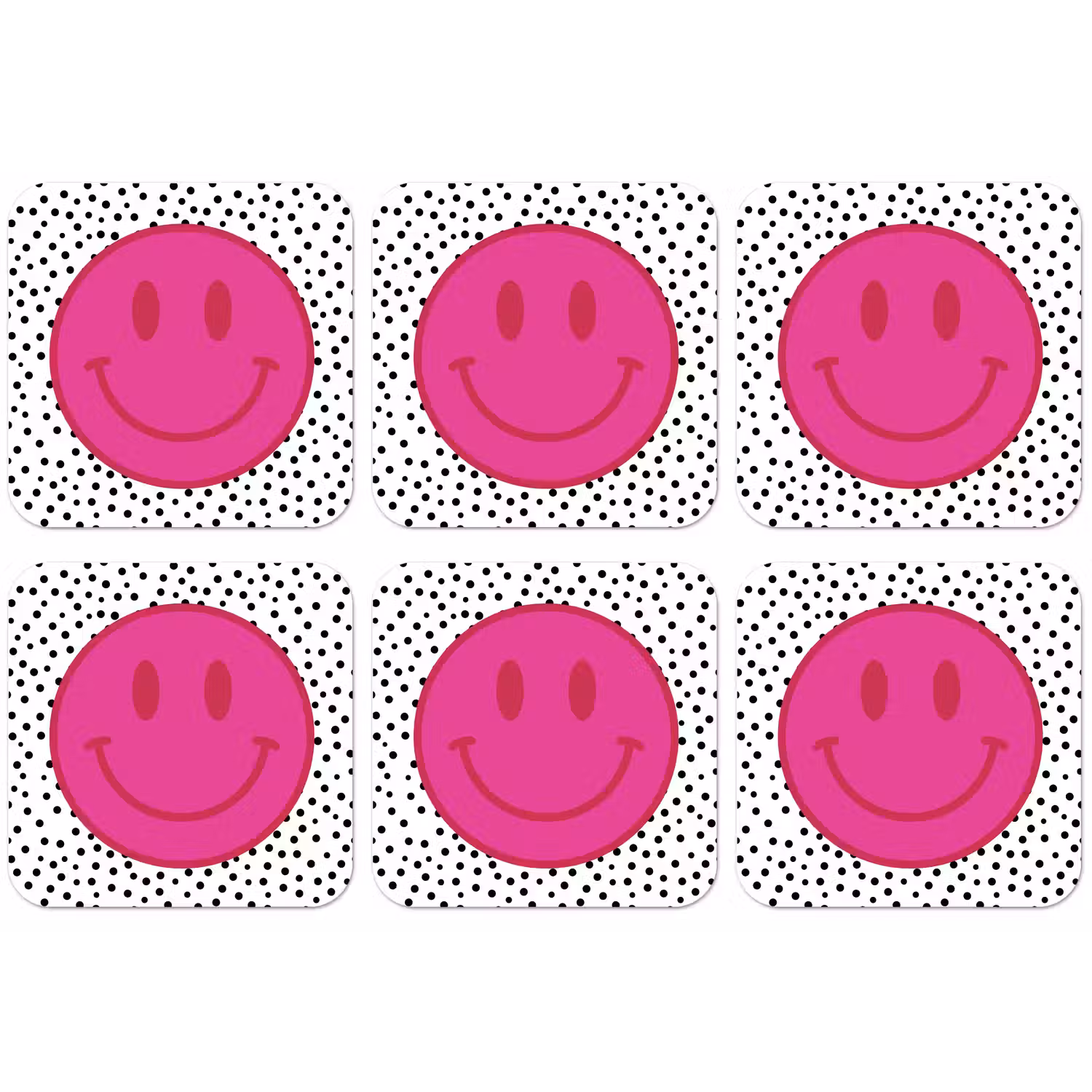 Smiley - Roze - Stippen onderzetter kurk middel -zkaufland3dotto