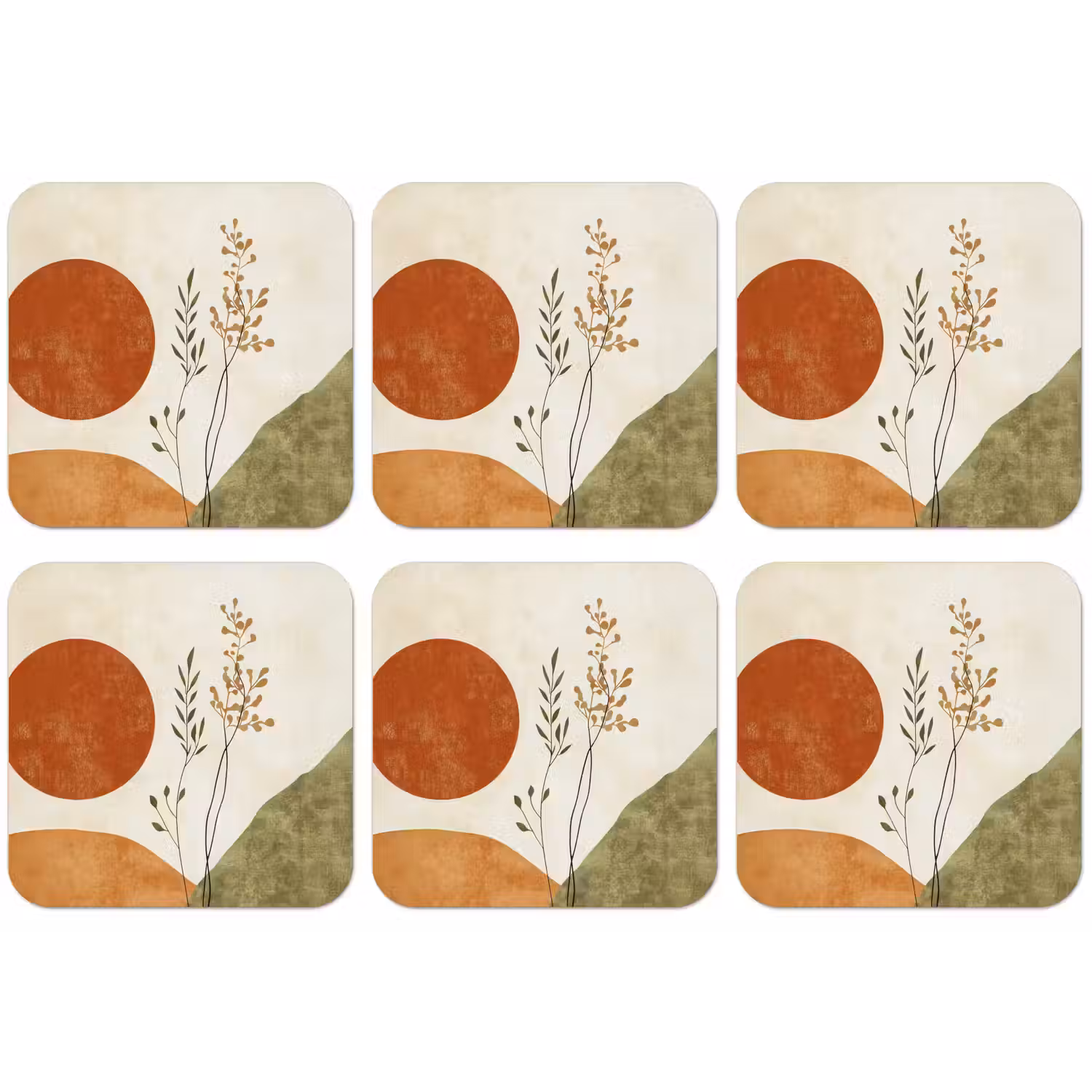 Zon - Abstract - Takken - Oranje onderzetter kurk middel -zkaufland3dotto