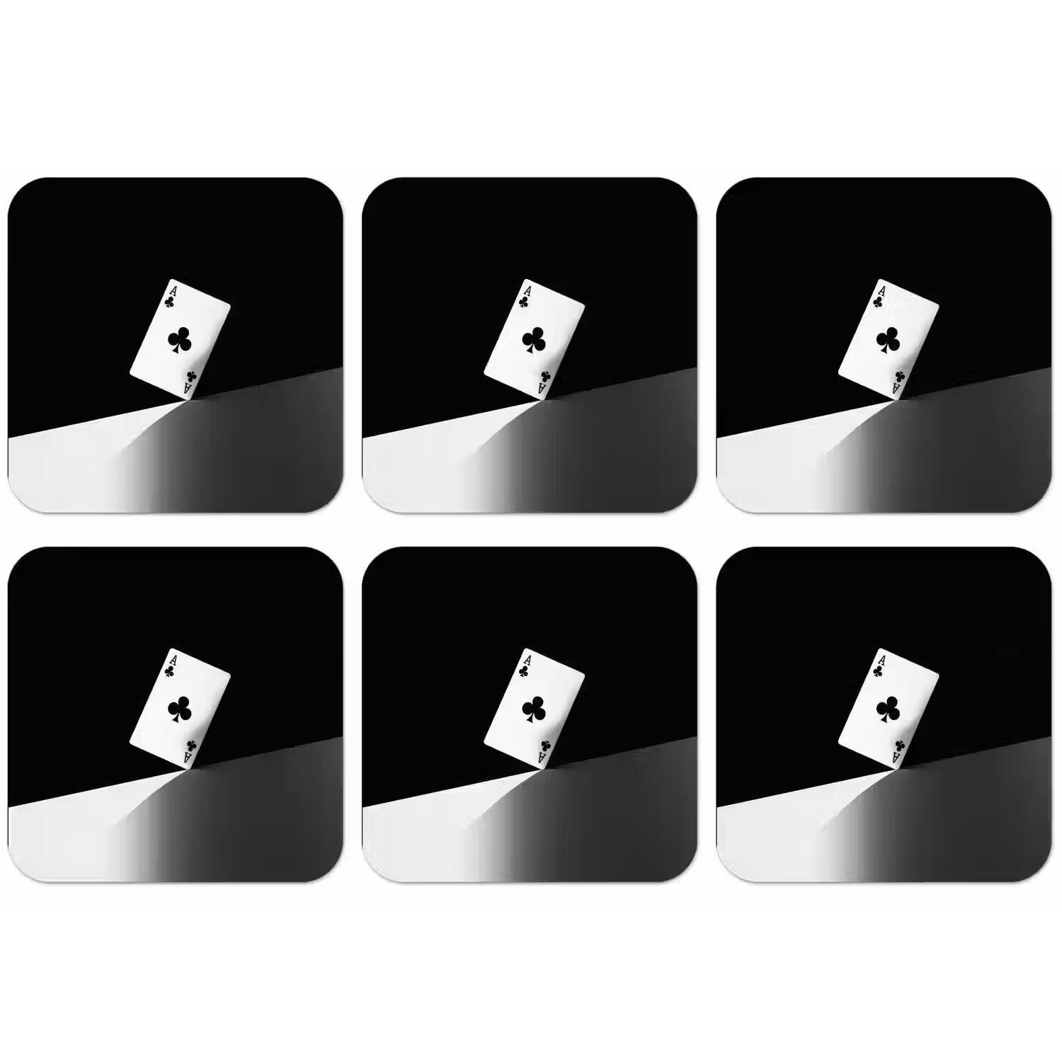 Speelkaart - Klaver - Abstract - Zwart onderzetter kurk middel -zkaufland3dotto