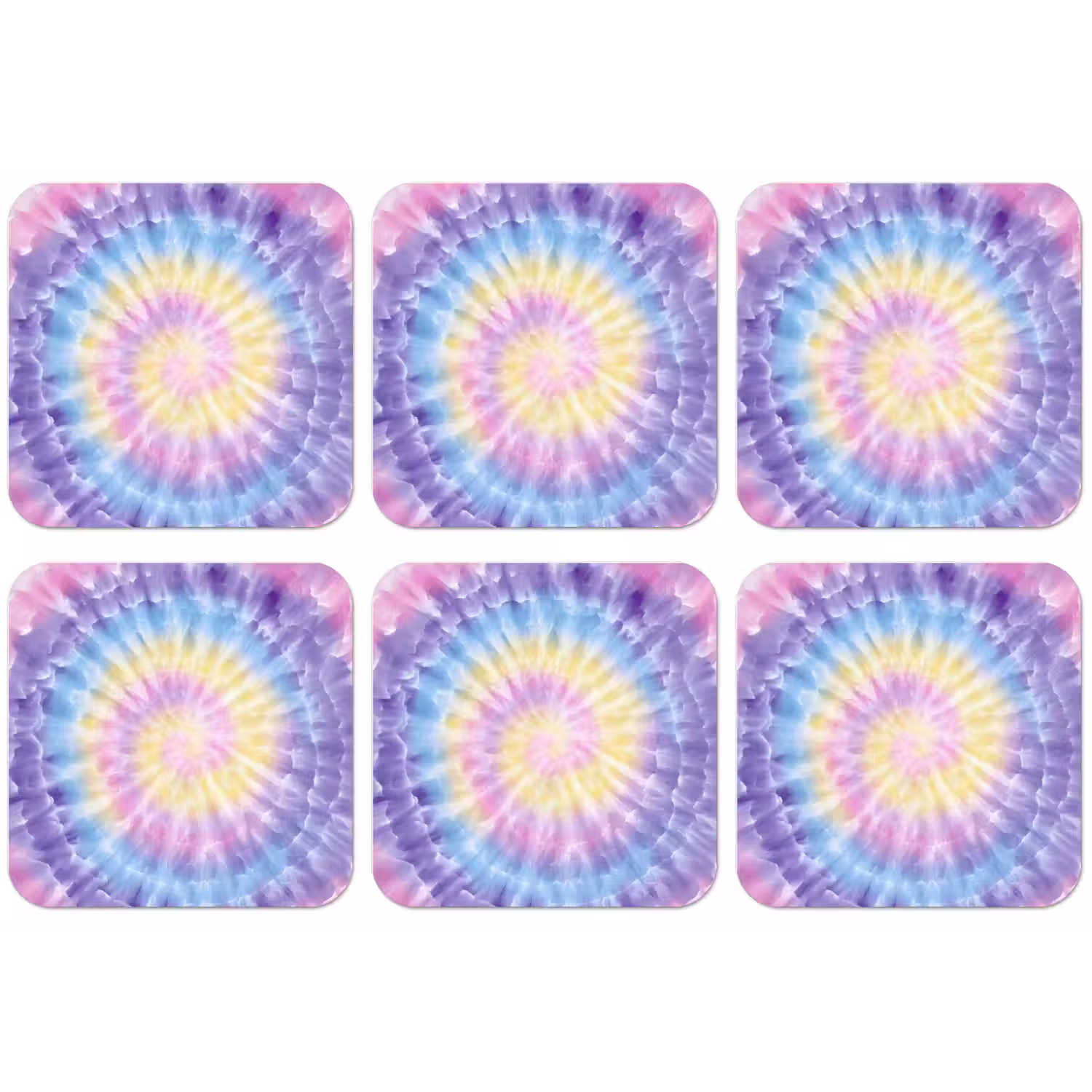 Spiraal - Tie dye - Pasteltinten onderzetter kurk middel -zkaufland3dotto