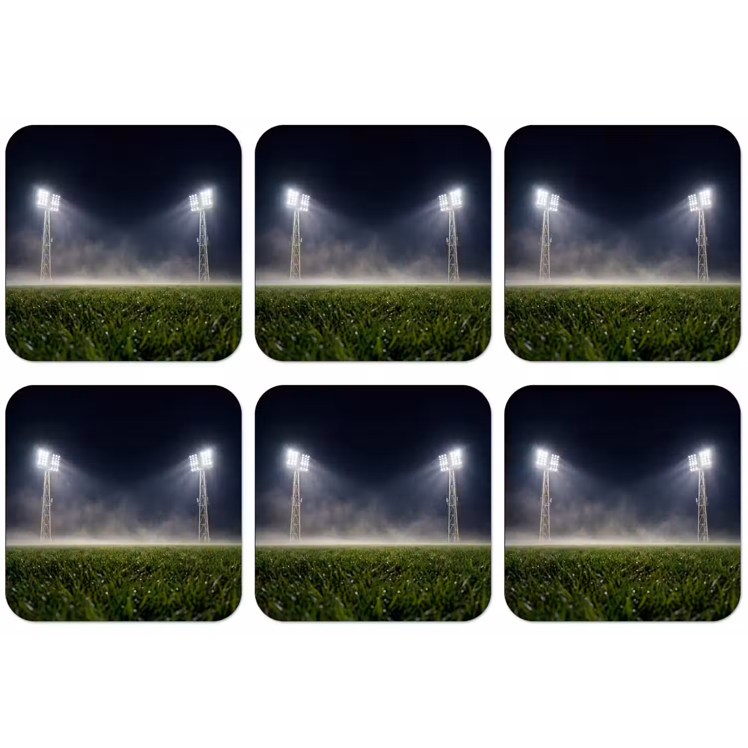 Stadion - Lichtmast - Sport - Nacht onderzetter kurk middel -zkaufland3dotto