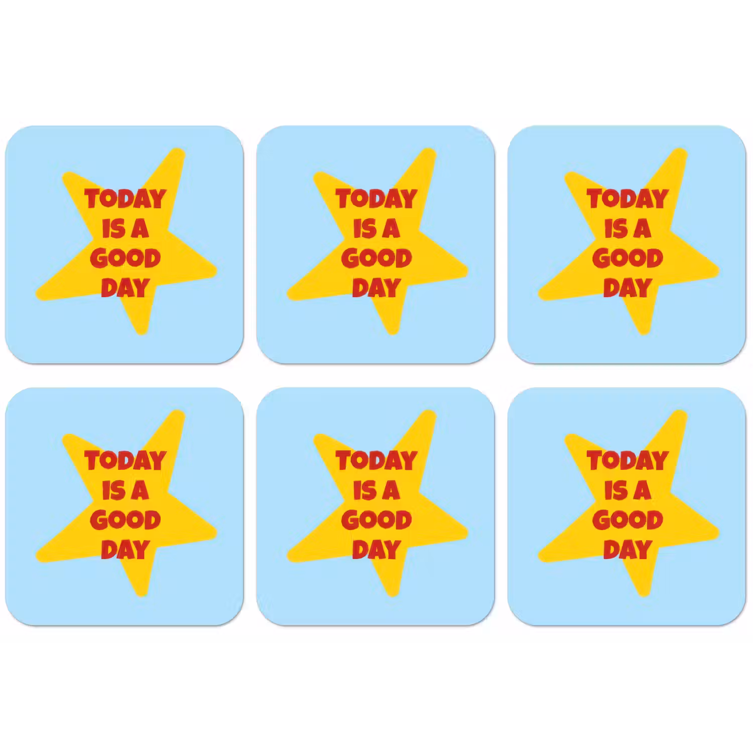 Ster - Today is a good day - Blauw onderzetter kurk middel -zkaufland3dotto