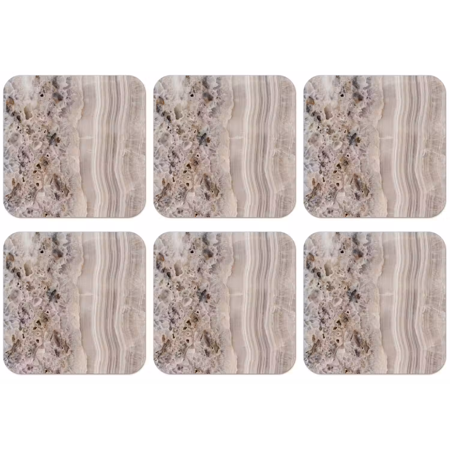 Steen - Textuur - Abstract - Beige - Wit onderzetter kurk middel -zkaufland3dotto