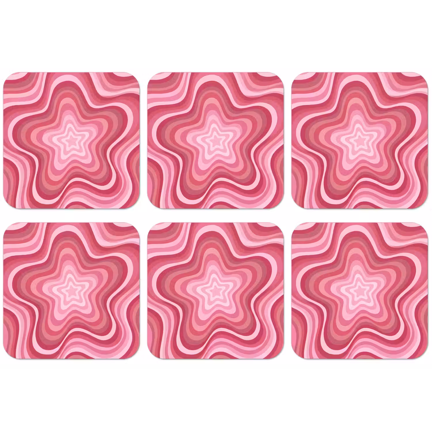 Ster - Golvend - Abstract - Roze onderzetter kurk middel -zkaufland3dotto