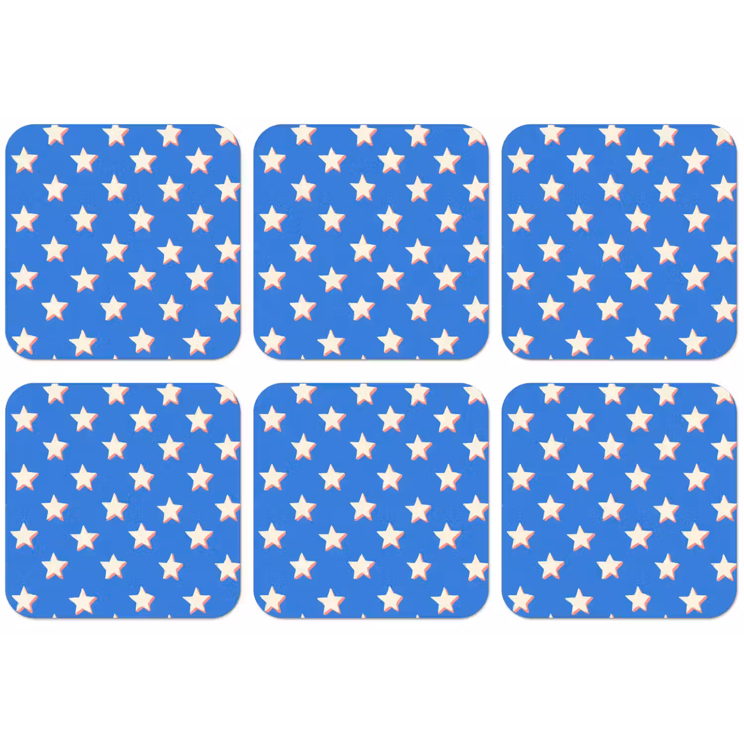 Sterren - Patroon - Blauw onderzetter kurk middel 366 -zkaufland3dotto