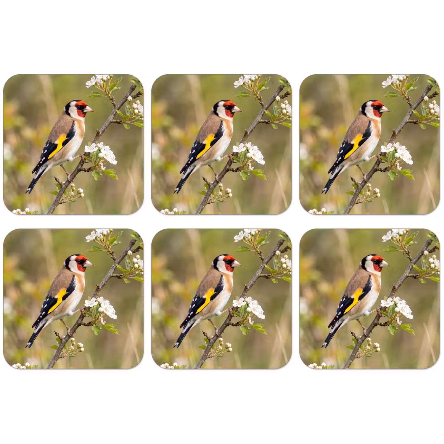 Putter - Bloesem - Lente - Natuur - Kleurrijk onderzetter kurk middel -zkaufland3dotto