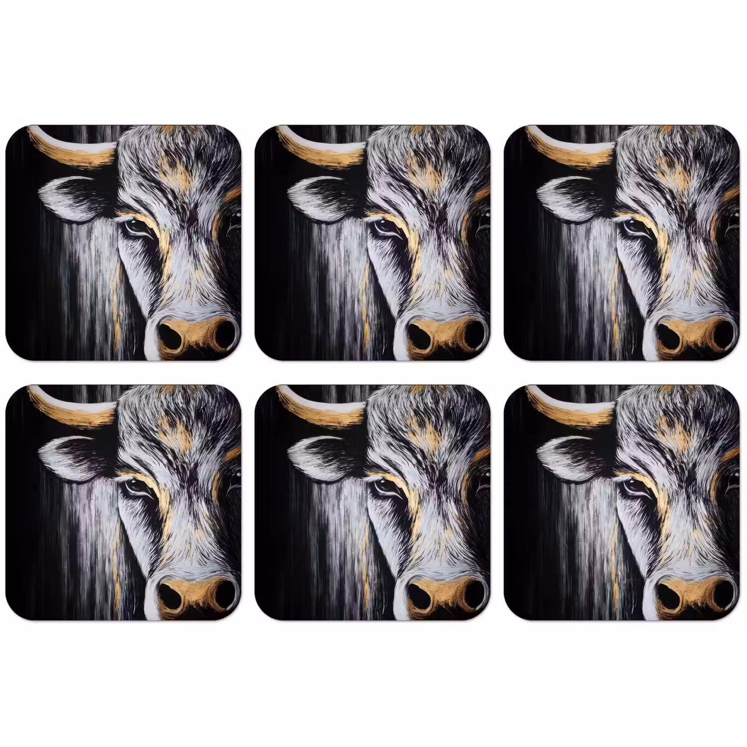 Stier - Hoorns - Snuit - Goud onderzetter kurk middel -zkaufland3dotto