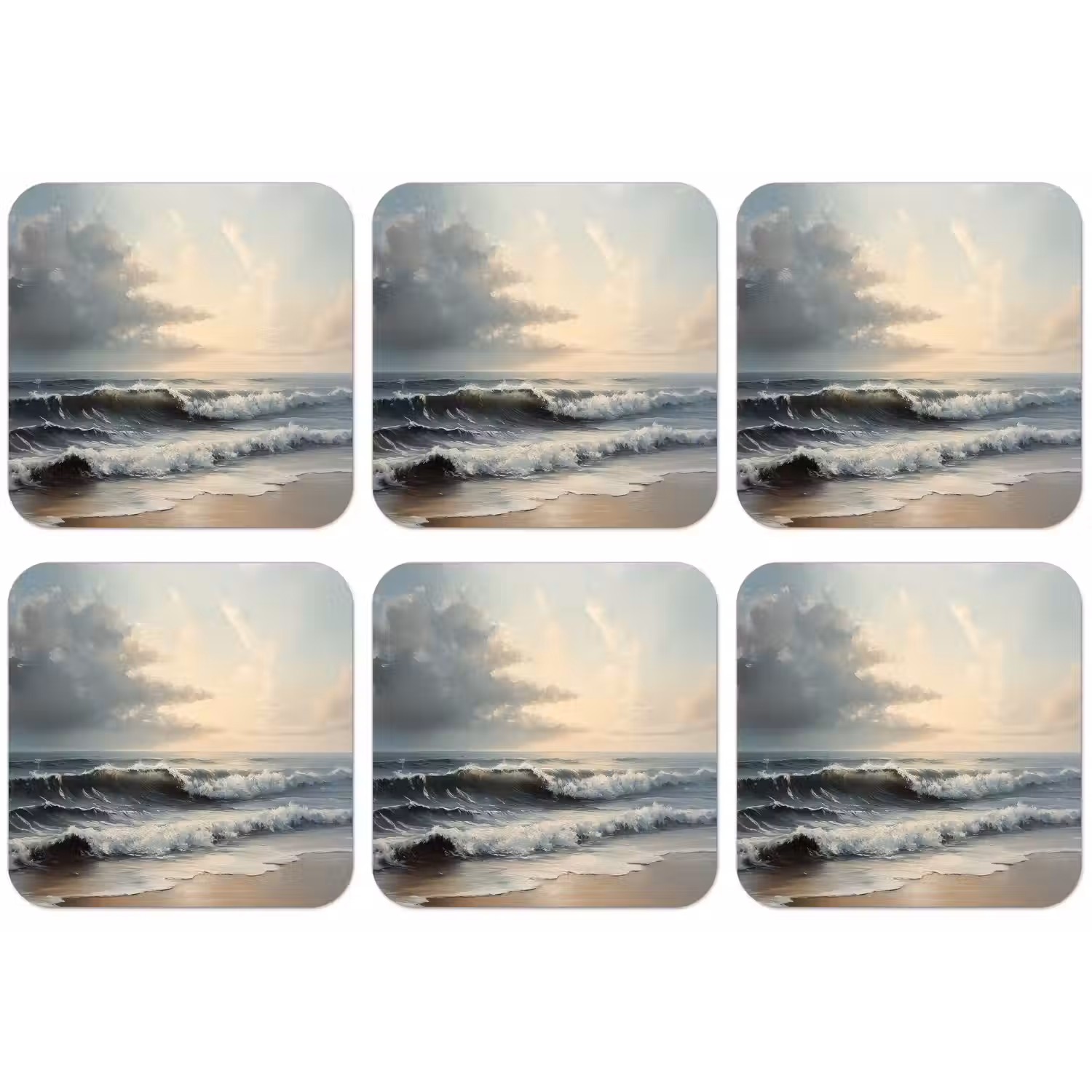 Strand - Zee - Zonsondergang onderzetter kurk middel -zkaufland3dotto