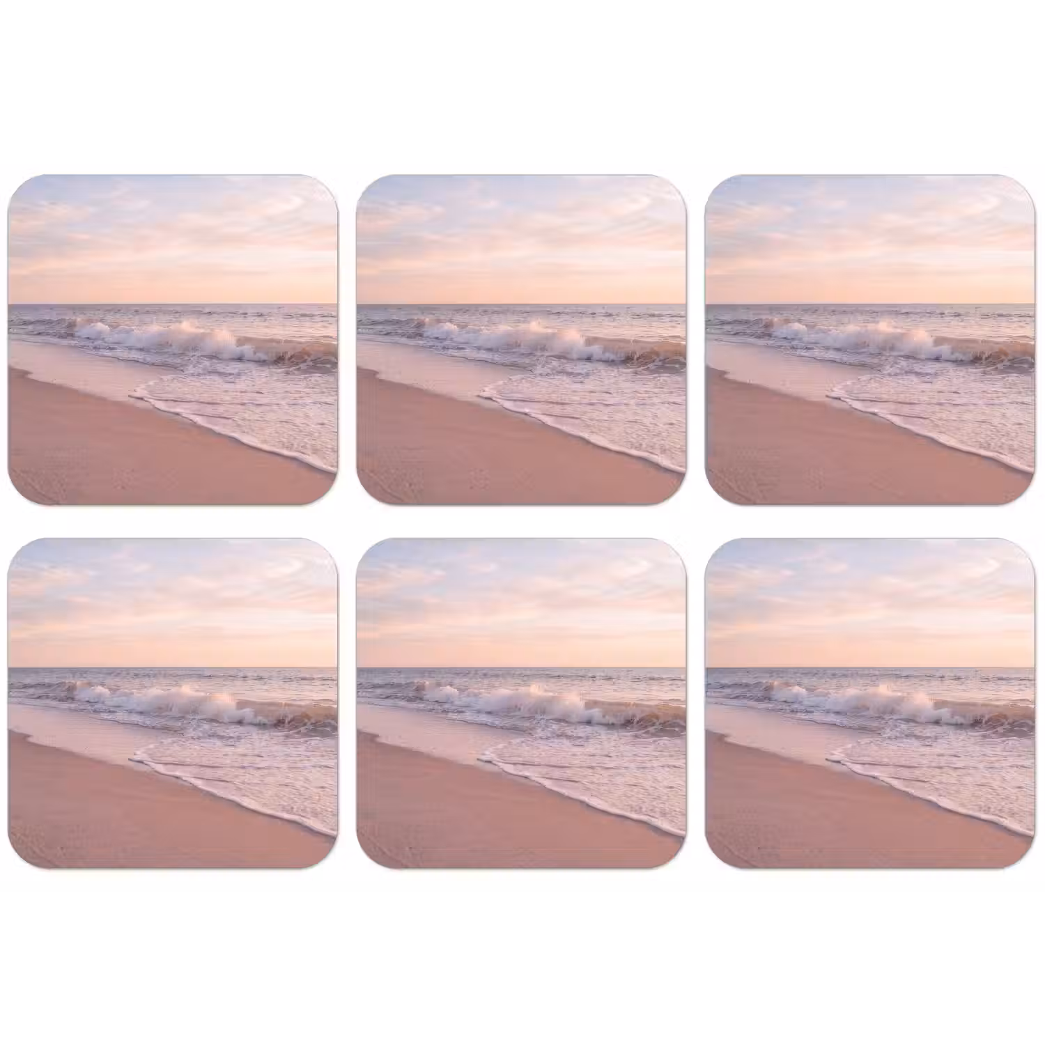 Strand - Zee - Golven - Natuur - Zonsondergang onderzetter kurk middel -zkaufland3dotto