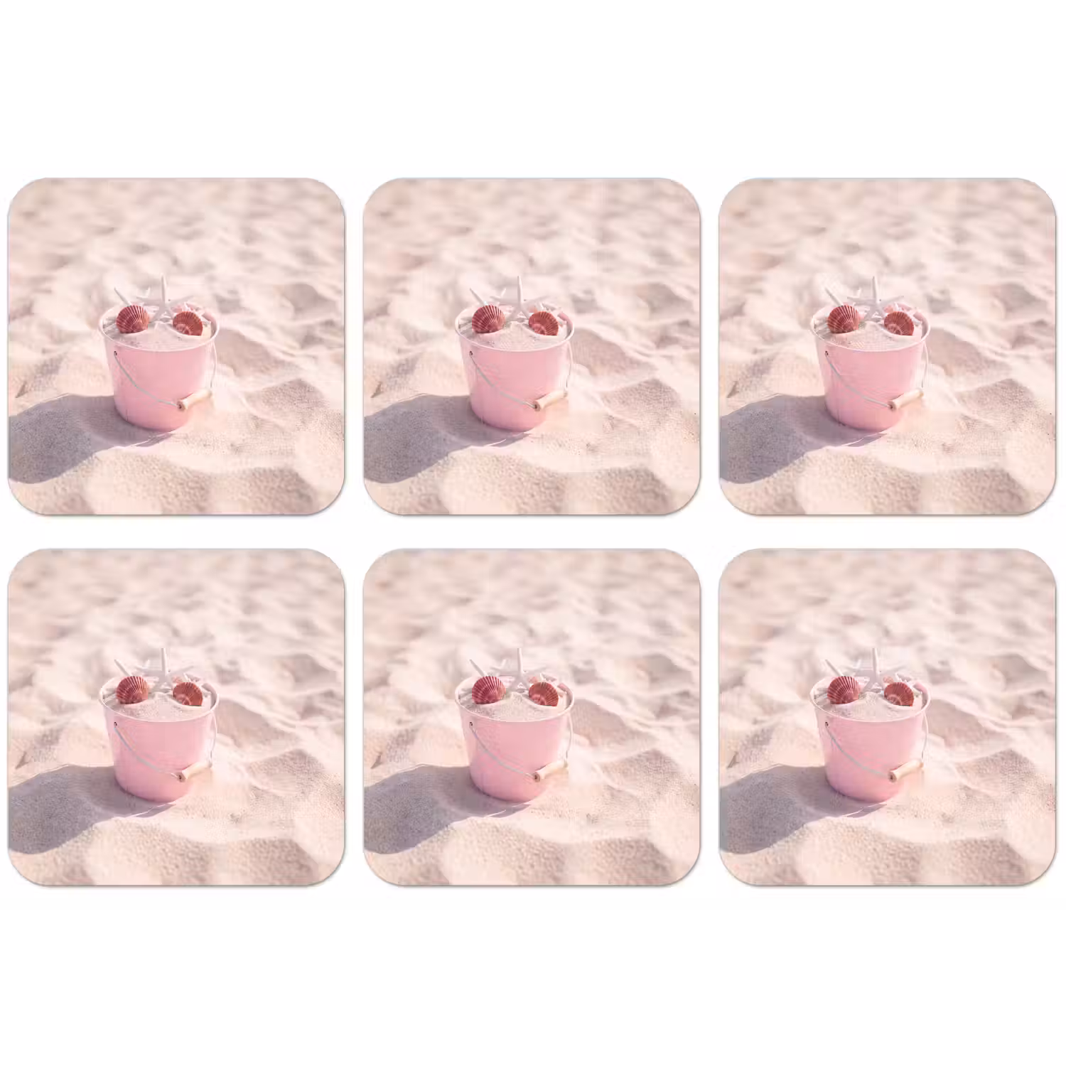 Strand - Schelpen - Zomer - Roze - Decoratie onderzetter kurk middel -zkaufland3dotto