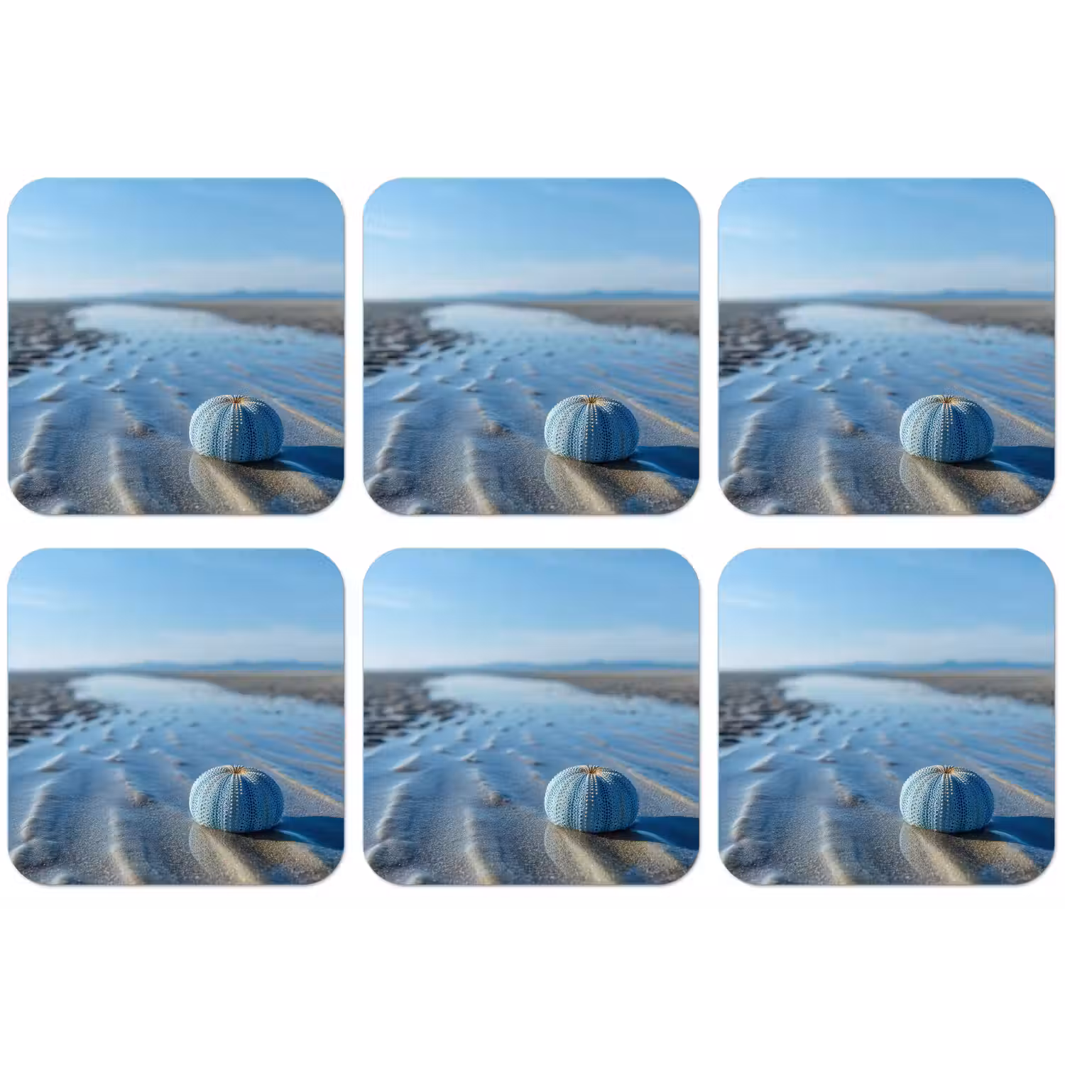 Strand - Schild - Water - Blauw onderzetter kurk middel -zkaufland3dotto