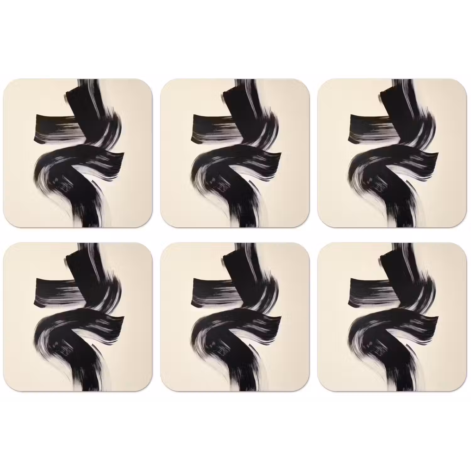 Strepen - Zwart - Abstract onderzetter kurk middel -zkaufland3dotto