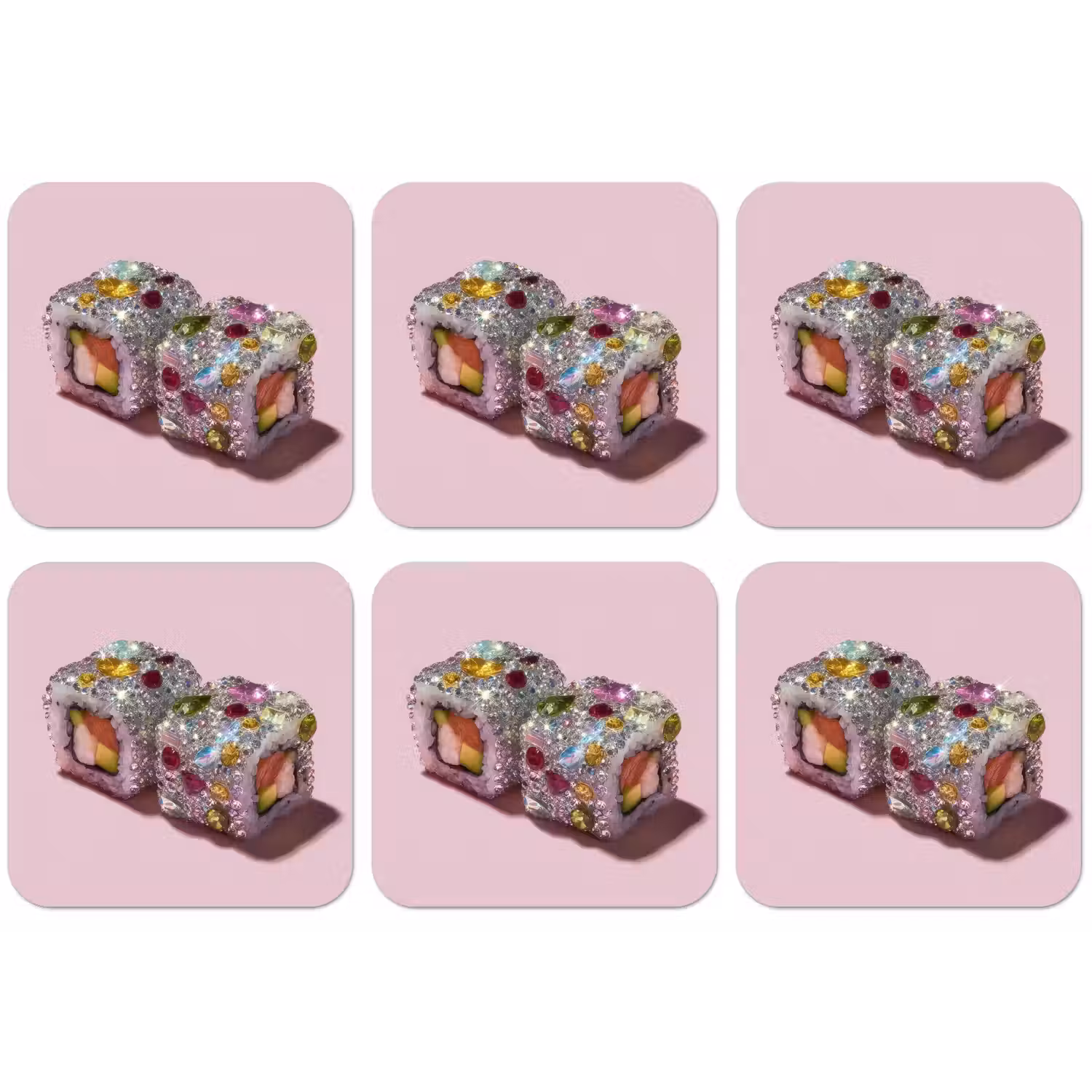 Sushi - Rolletjes - Steentjes - Kleurrijk onderzetter kurk middel -zkaufland3dotto
