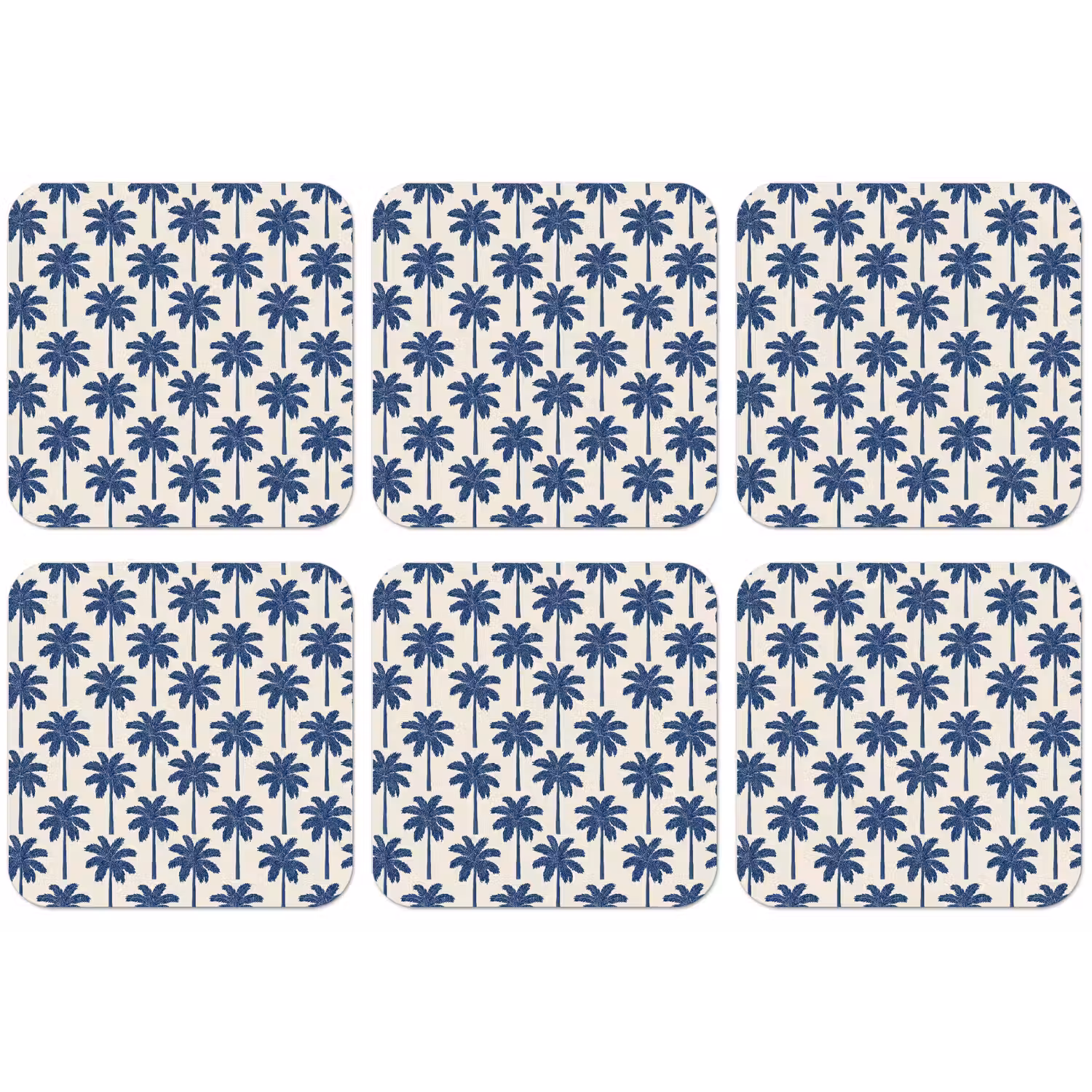 Symmetrisch - Palm - Blauw onderzetter kurk middel 366 -zkaufland3dotto