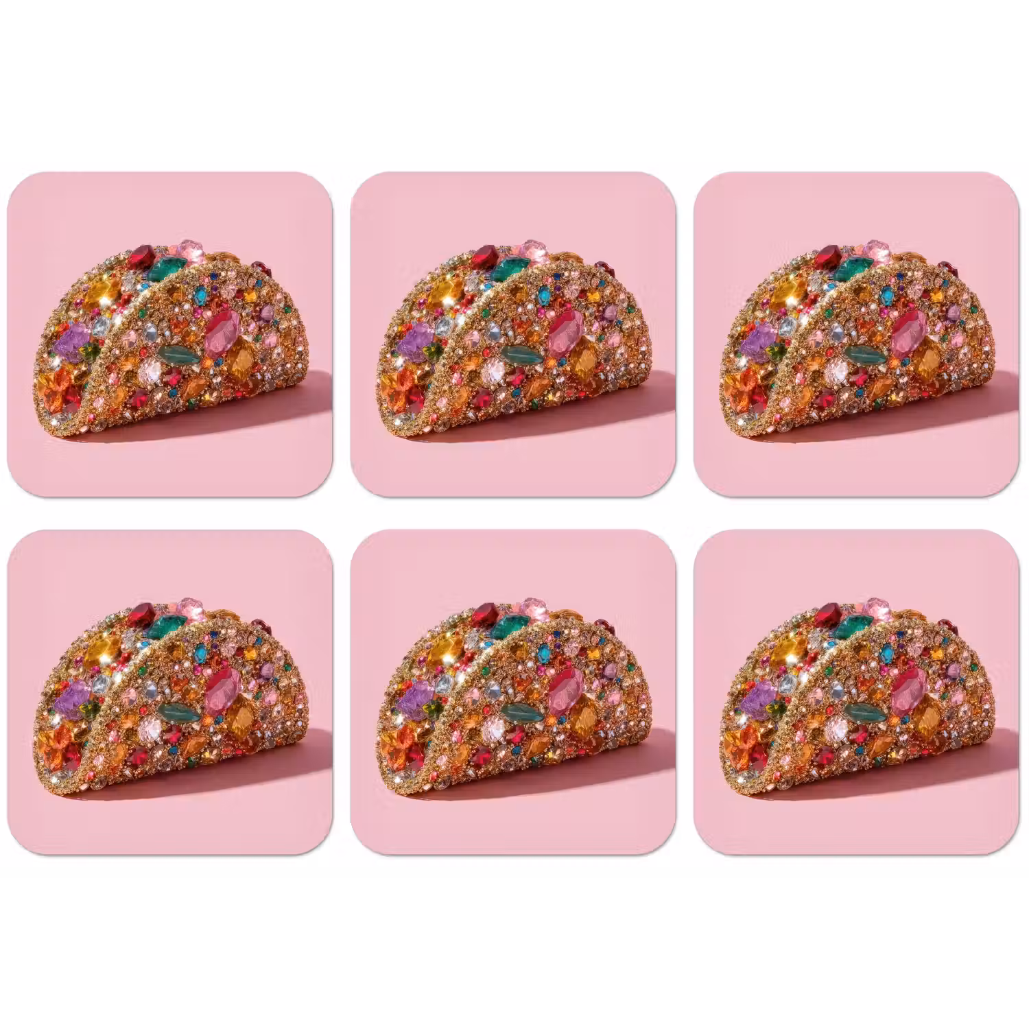 Taco - Kleurrijk - Edelstenen - Goud onderzetter kurk middel -zkaufland3dotto