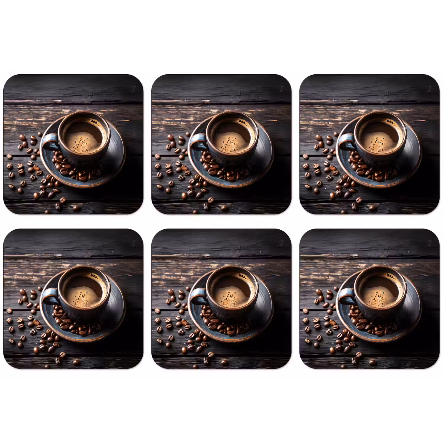 Kop - Koffie - Hout - Bonen onderzetter kurk middel -zkaufland3dotto
