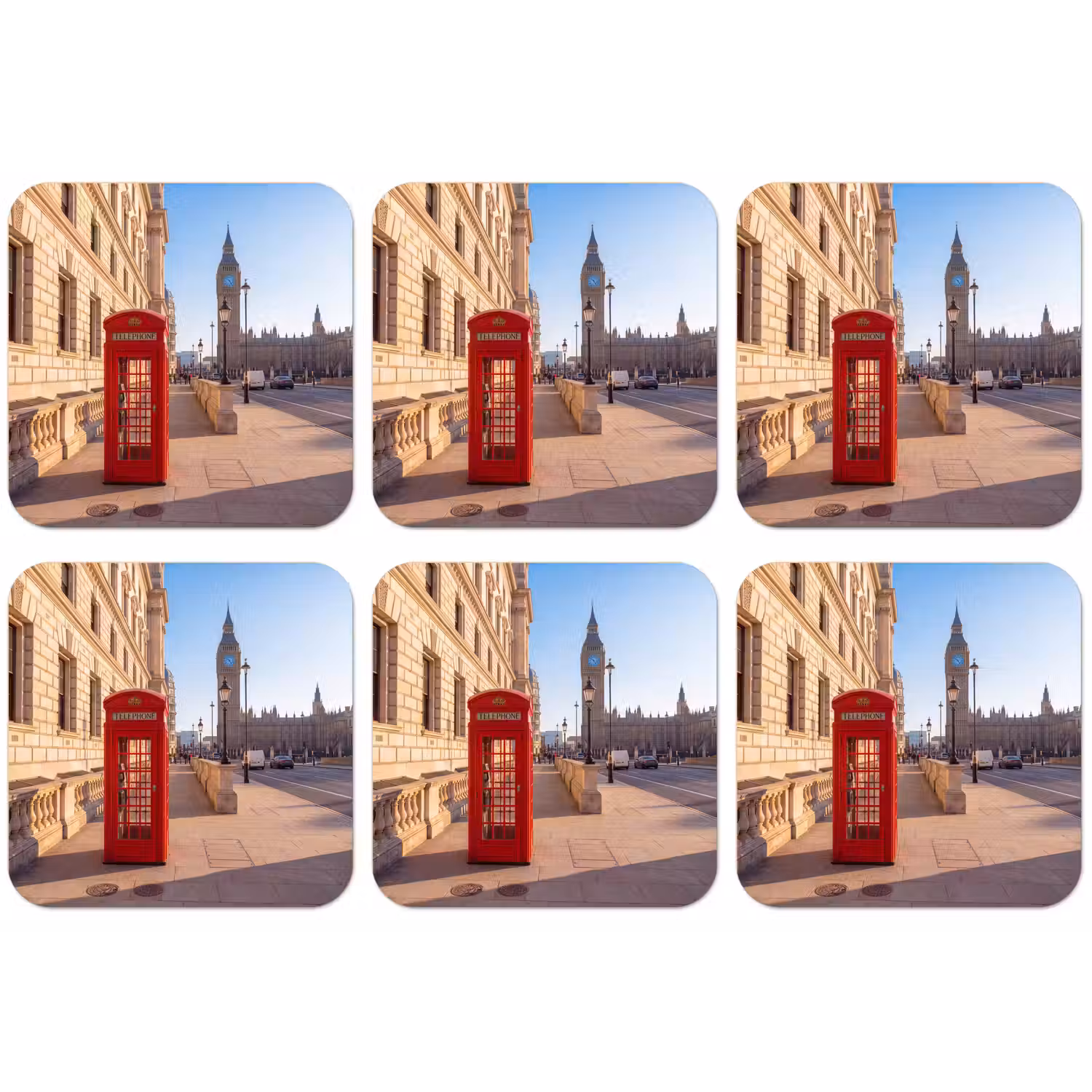 Telefooncel - Rood - Londen - Stad - Architectuur onderzetter kurk middel -zkaufland3dotto