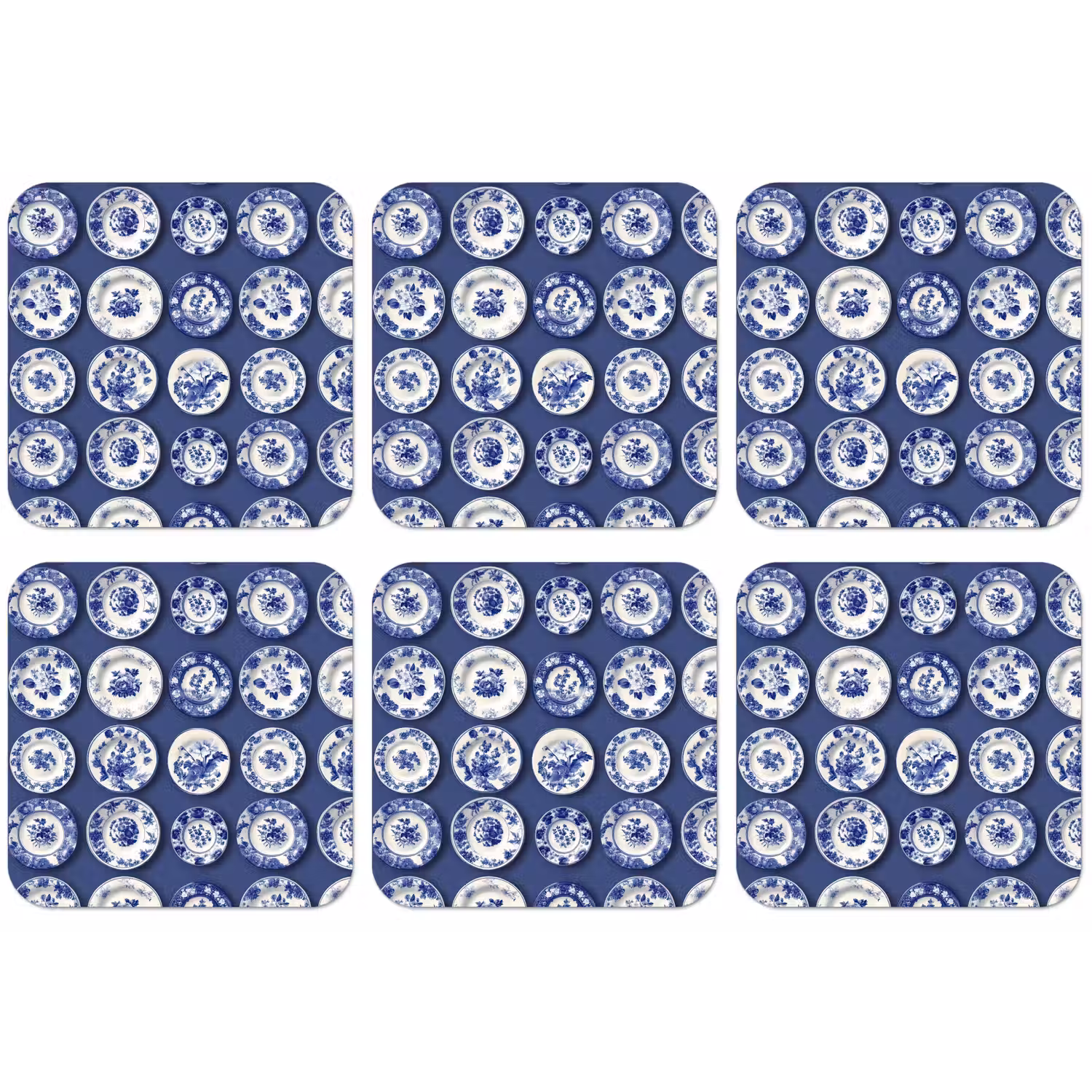Borden - Floraal - Blauw onderzetter kurk middel 366 -zkaufland3dotto