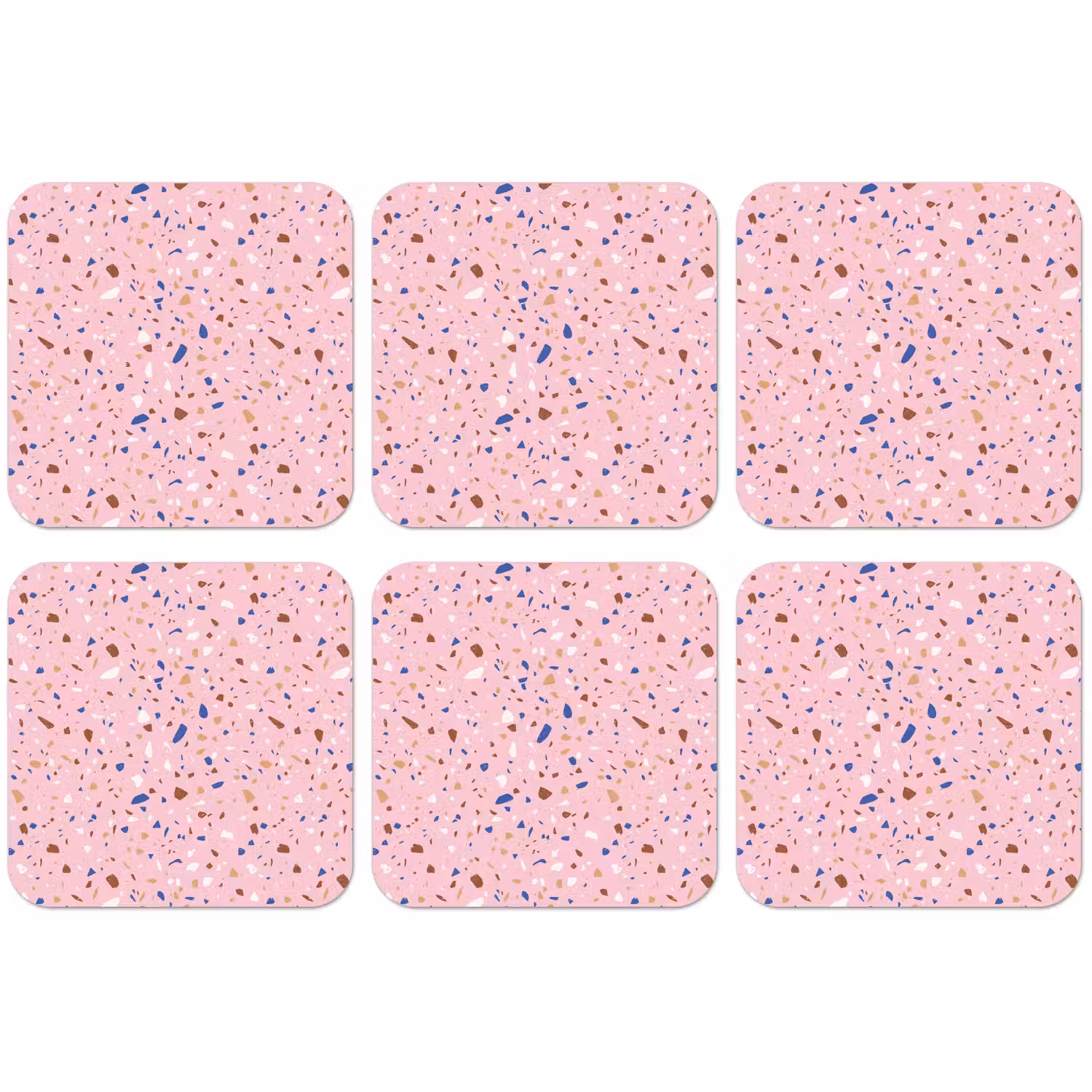 Terrazzo - Patroon - Kleurrijk - Roze onderzetter kurk middel 366 -zkaufland3dotto