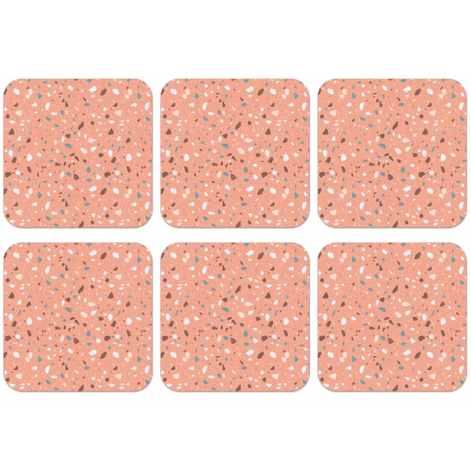 Terrazzo - Patroon - Kleurrijk - Roze - Blauw onderzetter kurk middel 366 -zkaufland3dotto